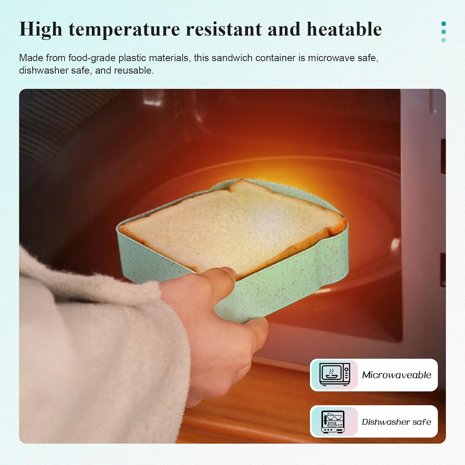 Großhandel 5 Stück wiederverwendbare Sandwich-Behälter für Lunchboxen, BPA-frei, mikrowellen- und spülmaschinenfest, Kunststoff-Toast-förmige Lebensmittelaufbewahrungsbox mit Deckel für Snacks, Obst und Mahlzeiten, Hersteller für Büro und Camping (5 Stück) Eigenmarke