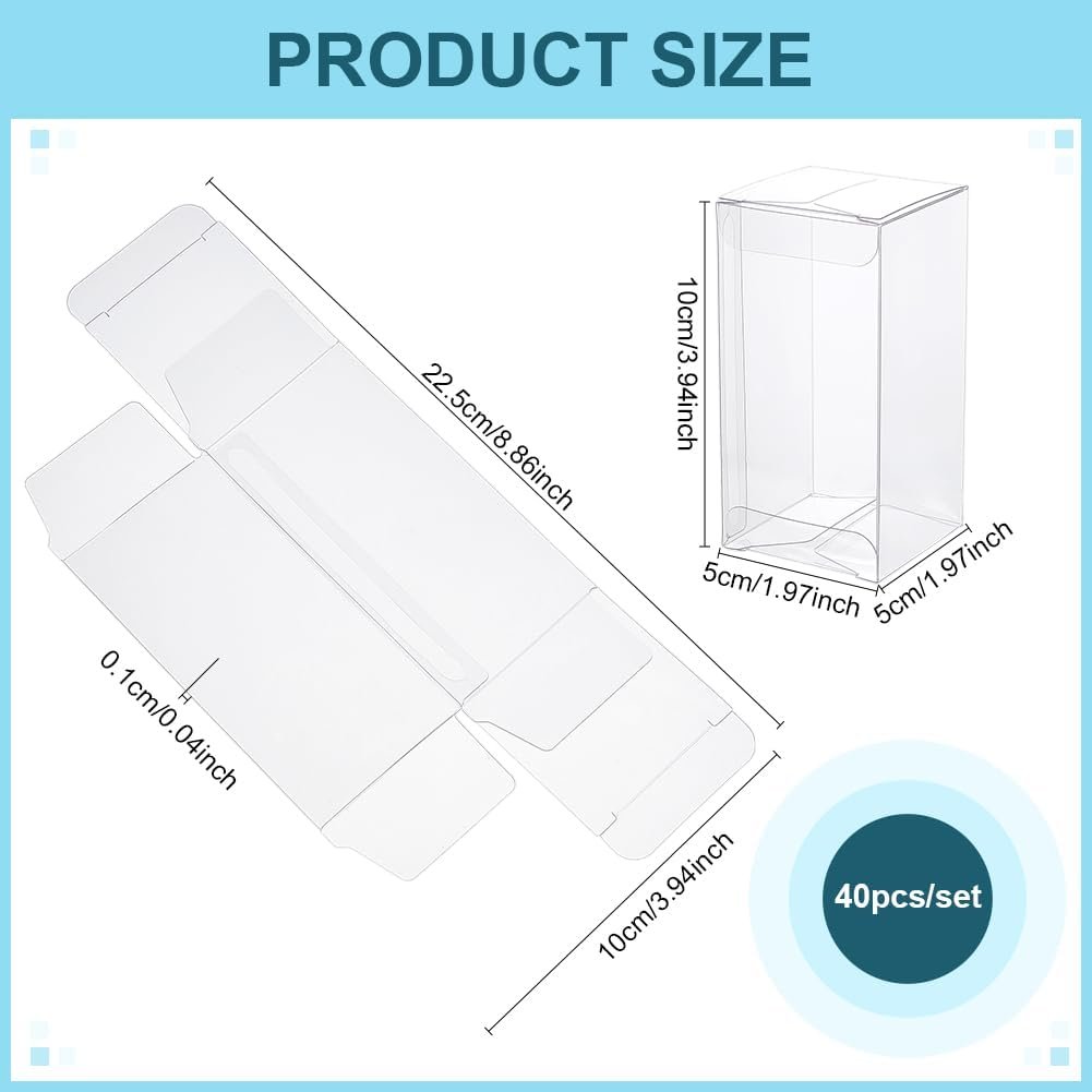 Großhandel 40 Stück klare PVC Geschenkboxen 4x2x2 Zoll für Süßigkeiten und Pralinen, individuell bedruckbare Hochzeits-Favoritenverpackungen vom Hersteller, ideal für Bulk Bestellungen