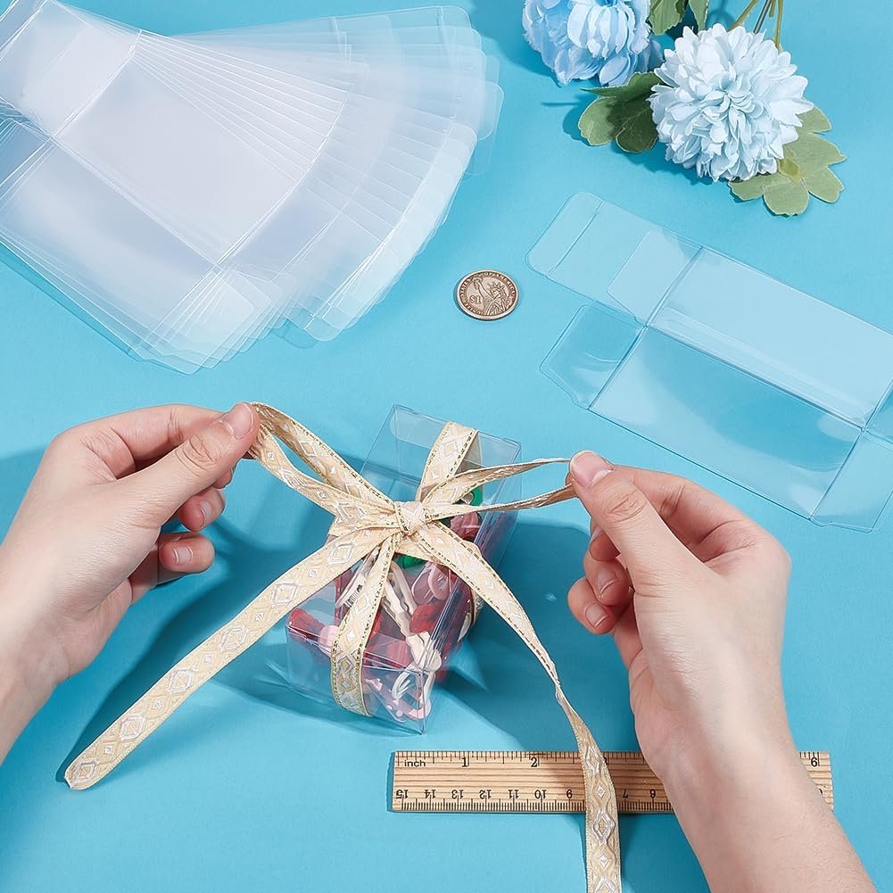 Großhandel 40 Stück klare PVC Geschenkboxen 4x2x2 Zoll für Süßigkeiten und Pralinen, individuell bedruckbare Hochzeits-Favoritenverpackungen vom Hersteller, ideal für Bulk Bestellungen