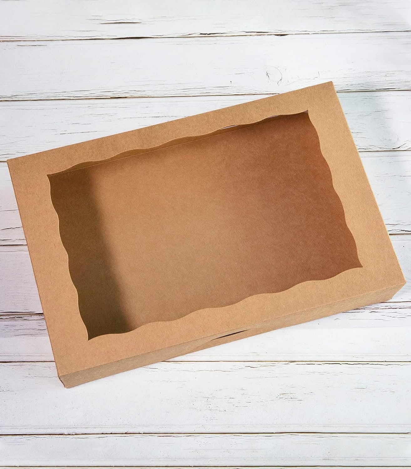 Großhandel Brown Pastry Box 14x10x3 Zoll, Auto-Pop-up Pappbox mit PVC-Fenster für Muffins, Donuts und Kekse, Individuelles Logo, Packung mit 15 Stück, Hersteller für Naturkarton Take-Out-Behälter