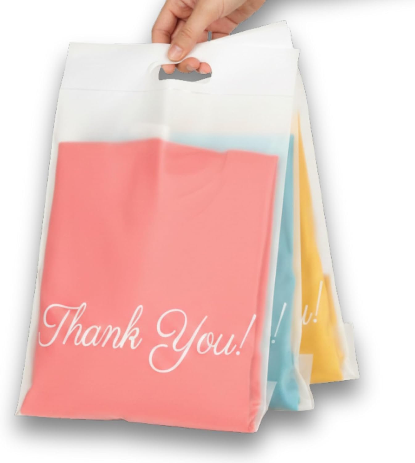 Großhandel Frosted T-Shirt Taschen 10x13, 100 Versandtaschen für Kleidung, Lieferant von Danke Poly Mailern, individuelle Logo Versandumschläge mit Griff