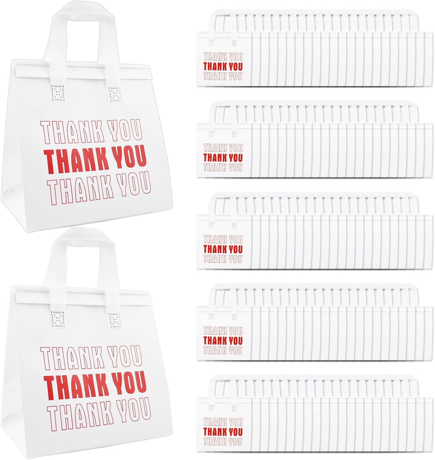 Großhandel 110 Stück isolierte Take-out-Taschen in Bulk 9,4 x 9,4 x 5,9 Zoll für Lebensmittel und Getränke wie Kaffee und Tee, individuell bedruckbar, hergestellt von einem zuverlässigen Lieferanten.