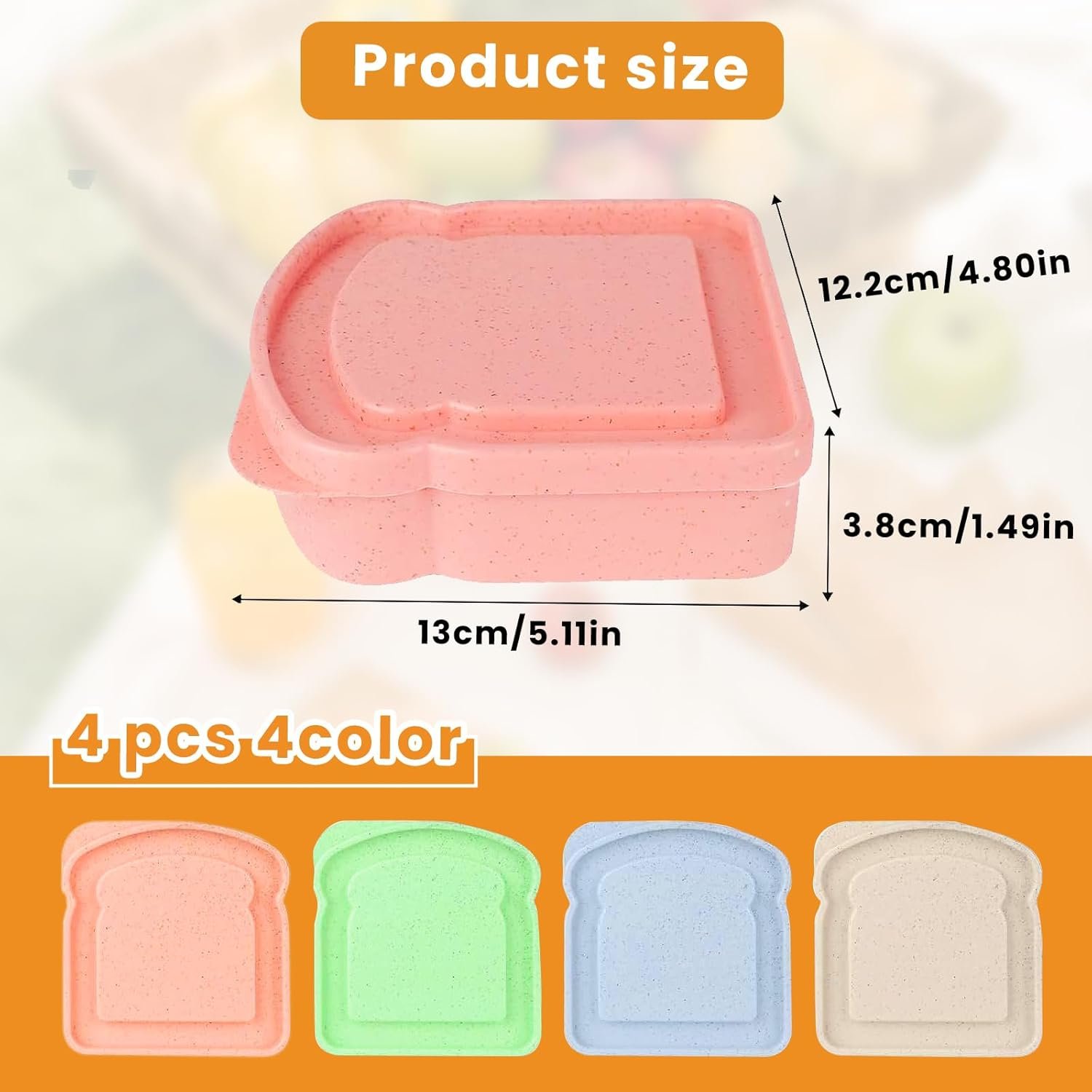 Großhandel 4 Stück Sandwichbehälter für die Lunchbox, 14 oz wiederverwendbare Lunchboxen mit Deckel, Hersteller von plastik Lebensmittellagern, mikrowellen- und spülmaschinenfest, Toastform Sandwichbrotbox für Familien, Büro, Camping OEM Großhandel 4 Stück Sandwichbehälter für die Lunchbox, 14 oz wiederverwendbare Lunchboxen mit Deckel, Hersteller von plastik Lebensmittellagern, mikrowellen- und spülmaschinenfest, Toastform Sandwichbrotbox für Familien, Büro, Camping OEM