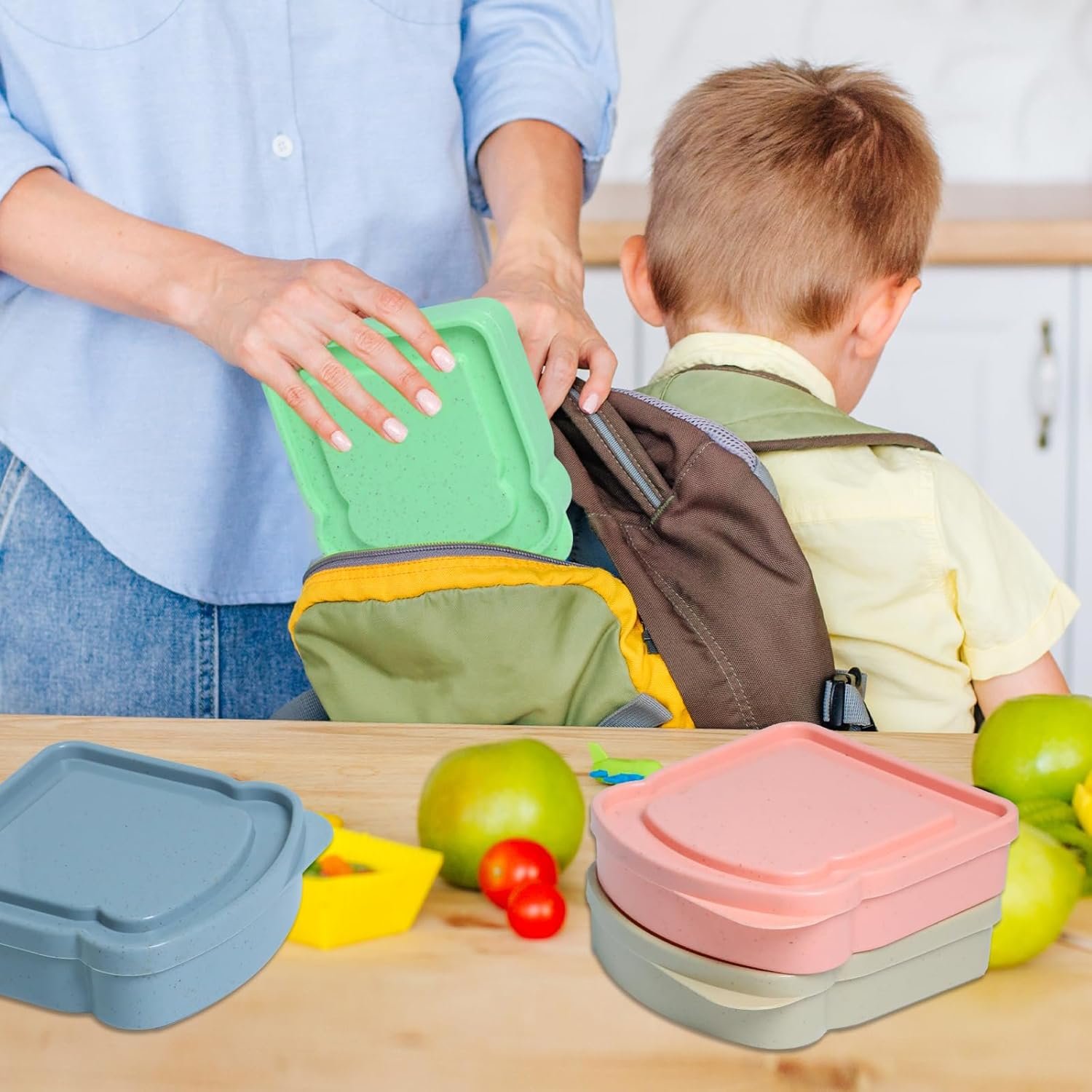 Großhandel 4 Stück Sandwichbehälter für die Lunchbox, 14 oz wiederverwendbare Lunchboxen mit Deckel, Hersteller von plastik Lebensmittellagern, mikrowellen- und spülmaschinenfest, Toastform Sandwichbrotbox für Familien, Büro, Camping OEM Großhandel 4 Stück Sandwichbehälter für die Lunchbox, 14 oz wiederverwendbare Lunchboxen mit Deckel, Hersteller von plastik Lebensmittellagern, mikrowellen- und spülmaschinenfest, Toastform Sandwichbrotbox für Familien, Büro, Camping OEM