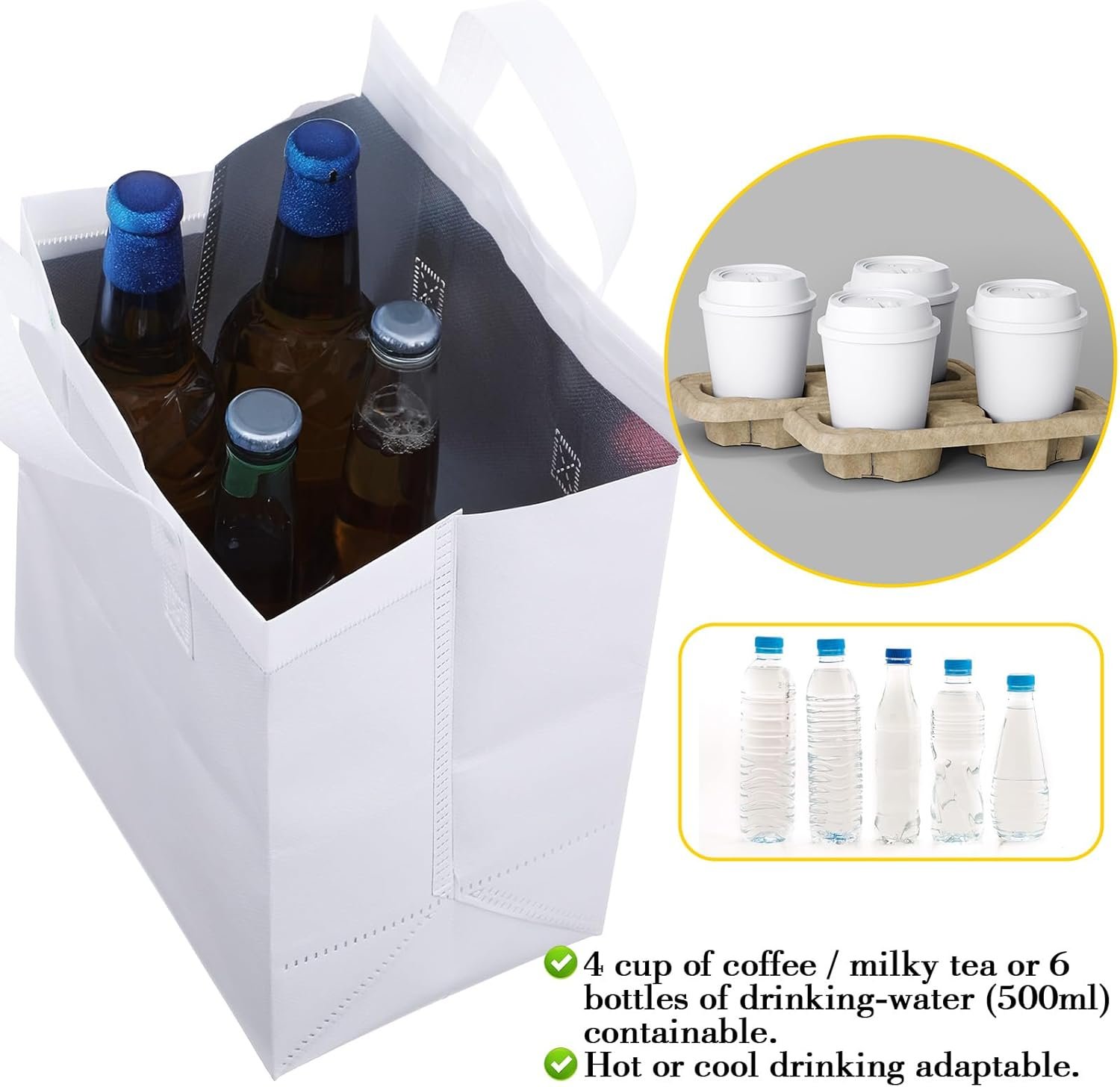 Großhandel 50 Stück isolierte Take Away Taschen in Bulk, Thermoisolierte Food Bags für Kaffee, Milch, Tee, heiße und kalte Speisen, frische Meeresfrüchte, Kühler, Pizza-Lieferung für Catering, Restaurant und Lebensmittelgeschäft (Weiß) – Individuelles Logo, Hersteller. Großhandel 50 Stück isolierte Take Away Taschen in Bulk, Thermoisolierte Food Bags für Kaffee, Milch, Tee, heiße und kalte Speisen, frische Meeresfrüchte, Kühler, Pizza-Lieferung für Catering, Restaurant und Lebensmittelgeschäft (Weiß) – Individuelles Logo, Hersteller.