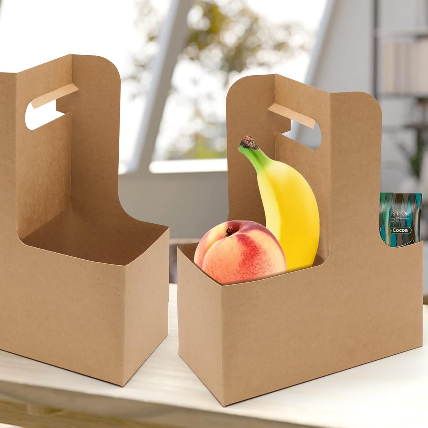 Großhandel 25 Stück Getränketräger mit Griff - 2-Becher Kapazität Pappbecherhalter, individuell gestaltetes Logo für To-Go Getränke- und Essenslieferungen von zuverlässigen Lieferanten.