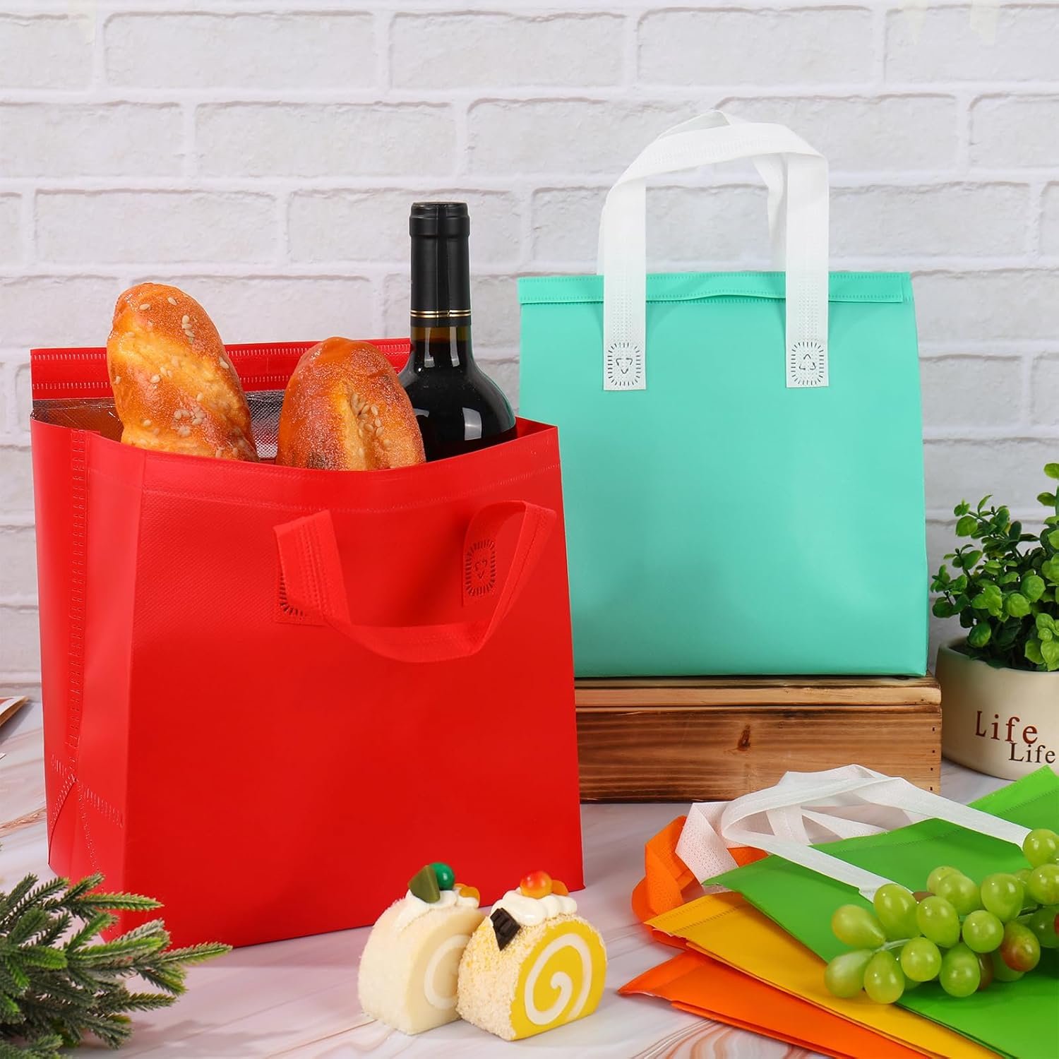 Großhandel 18 Stück isolierte Tragetaschen für warme und kalte Getränke, frische Lebensmittellieferung, individuelles Logo, OEM, thermische Lunch- und Take-away-Taschen in 6 klassischen Farben Großhandel 18 Stück isolierte Tragetaschen für warme und kalte Getränke, frische Lebensmittellieferung, individuelles Logo, OEM, thermische Lunch- und Take-away-Taschen in 6 klassischen Farben