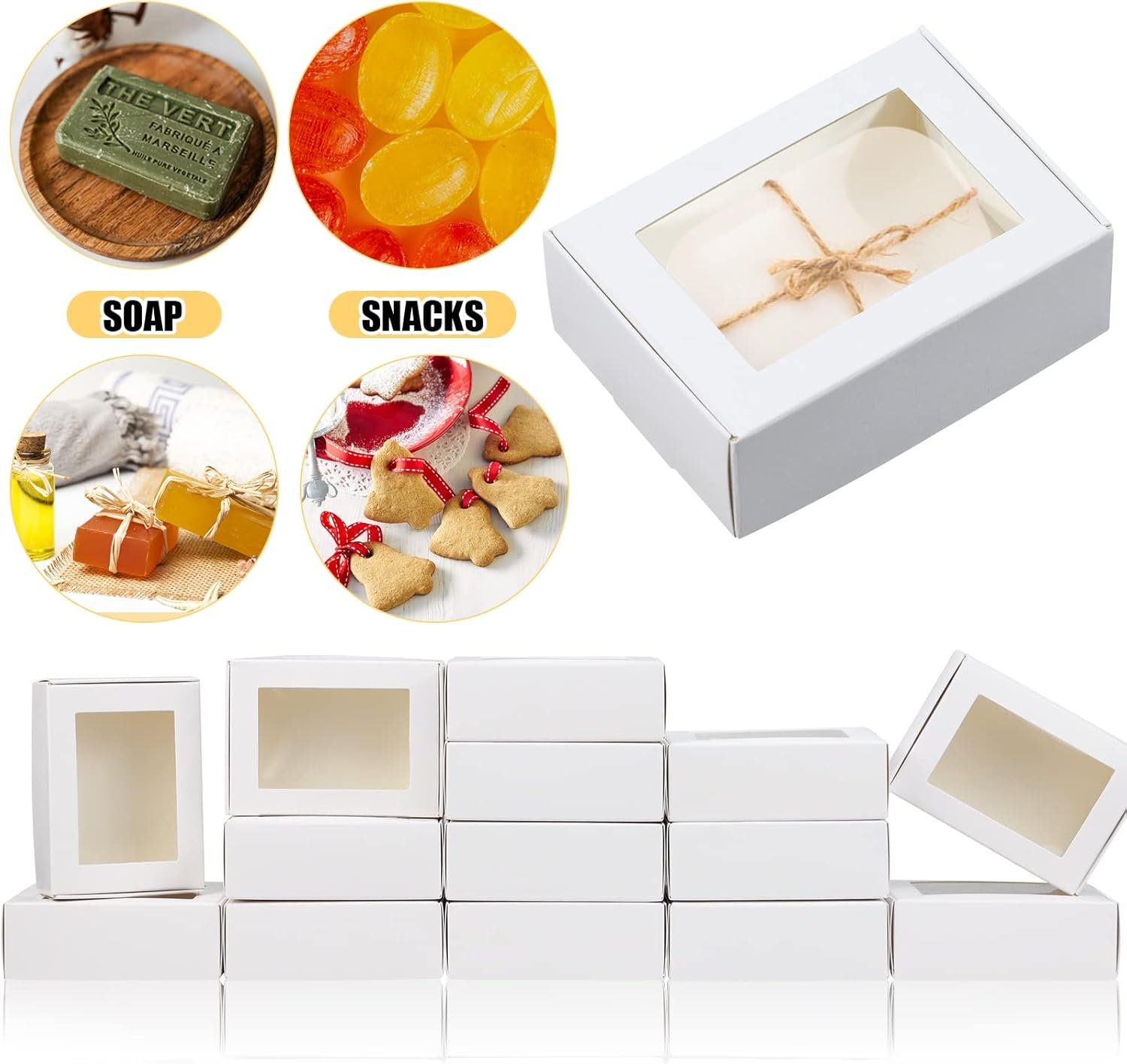 Großhandel Mini Kraftpapierboxen mit Fenster, 50er Pack, 3,33