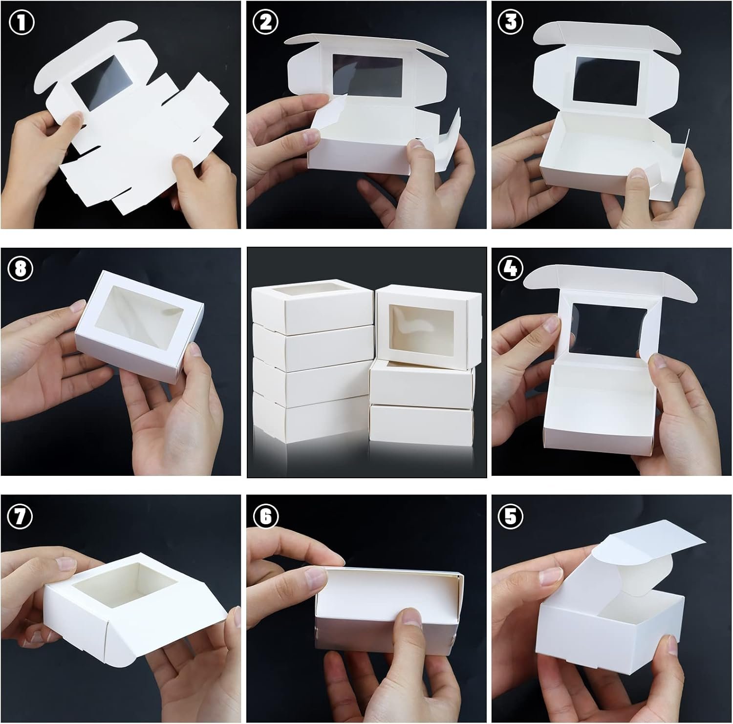 Großhandel Mini Kraftpapierboxen mit Fenster, 50er Pack, 3,33