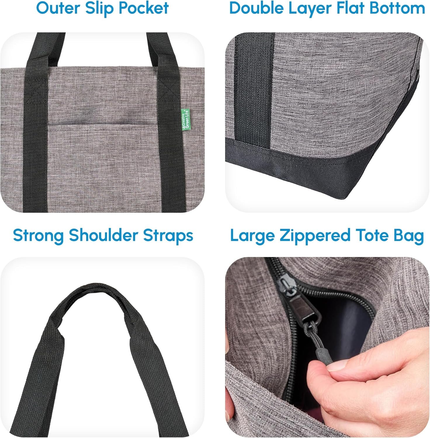 Großhandel Extra Large Tote Bag für Männer und Frauen mit Reißverschluss – Individuelles Logo Alltags-Tasche für Arbeit, Schule, Fitness, Shopping, Lehrer, Pflegekräfte – Canvas Reise- und Wochenendtasche (Grau) von Hersteller in Großmenge Großhandel Extra Large Tote Bag für Männer und Frauen mit Reißverschluss – Individuelles Logo Alltags-Tasche für Arbeit, Schule, Fitness, Shopping, Lehrer, Pflegekräfte – Canvas Reise- und Wochenendtasche (Grau) von Hersteller in Großmenge