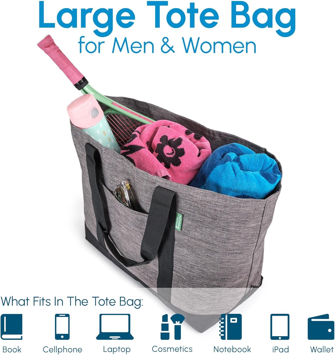 Großhandel Extra Large Tote Bag für Männer und Frauen mit Reißverschluss – Individuelles Logo Alltags-Tasche für Arbeit, Schule, Fitness, Shopping, Lehrer, Pflegekräfte – Canvas Reise- und Wochenendtasche (Grau) von Hersteller in Großmenge Großhandel Extra Large Tote Bag für Männer und Frauen mit Reißverschluss – Individuelles Logo Alltags-Tasche für Arbeit, Schule, Fitness, Shopping, Lehrer, Pflegekräfte – Canvas Reise- und Wochenendtasche (Grau) von Hersteller in Großmenge
