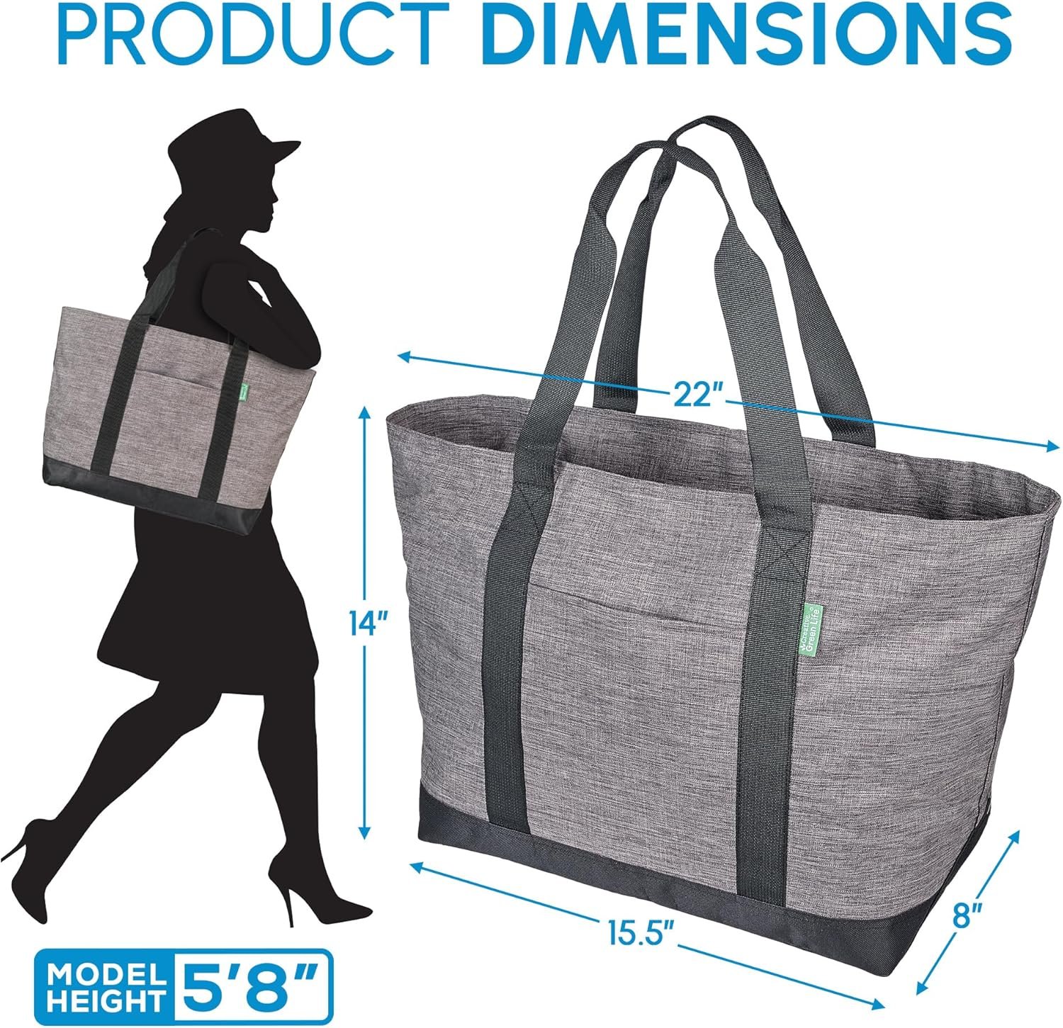 Großhandel Extra Large Tote Bag für Männer und Frauen mit Reißverschluss – Individuelles Logo Alltags-Tasche für Arbeit, Schule, Fitness, Shopping, Lehrer, Pflegekräfte – Canvas Reise- und Wochenendtasche (Grau) von Hersteller in Großmenge Großhandel Extra Large Tote Bag für Männer und Frauen mit Reißverschluss – Individuelles Logo Alltags-Tasche für Arbeit, Schule, Fitness, Shopping, Lehrer, Pflegekräfte – Canvas Reise- und Wochenendtasche (Grau) von Hersteller in Großmenge