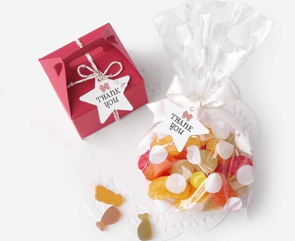 Großhandel 200 Pack Clear Goodie Bags 5x8 Inch mit Bodenfalten, weiße Punkte, für Cookies, Süßigkeiten, Partygeschenke, Popcorn, individuelle Logos und 200 silberne Bänder von geprüften Herstellern in Bulk.