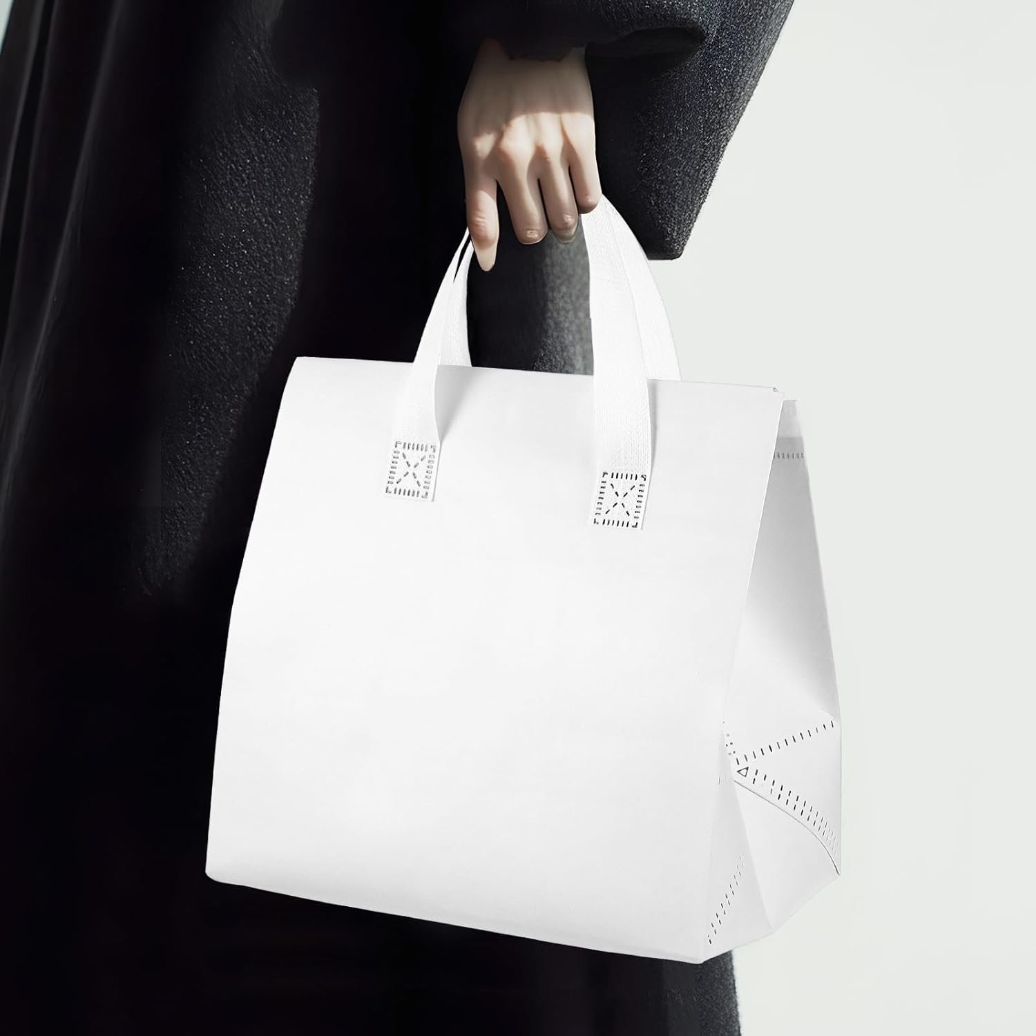 Großhandel 20er Pack isolierte Take Away Taschen für heiße und kalte Speisen, perfekte Lösung für Catering, Restaurant und Lebensmittelgeschäft (9,4 x 5,9 x 9,4 Zoll, weiß) mit individuellem Logo vom Hersteller.