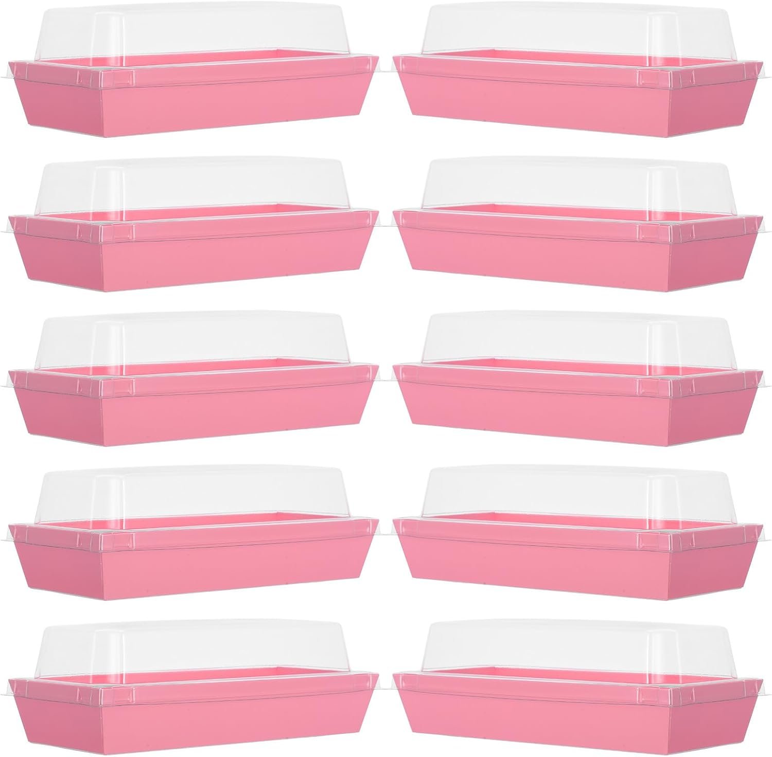 Großhandel 50 Stück große rechteckige Bäckerei Lebensmittelschachteln mit Deckeln, OEM Einweg-Sandwich und Gebäck-To-Go Behälter, individuelle Logo-Papierrollenboxen für Charcuterie und Brotaufbewahrung