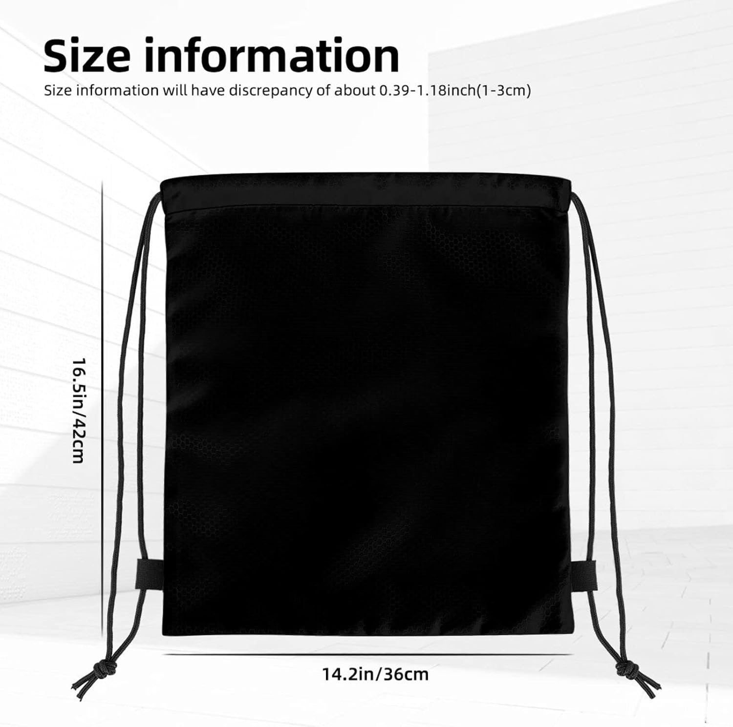 Großhandel individueller drawstring Rucksäcke mit Ihrem eigenen Design als Trainingsbeutel für Sport und Schwimmen, OEM-Qualität, personalisiert mit Foto, Logo, Text oder Namen, strapazierfähiger Pack für Männer und Frauen in Schwarz.