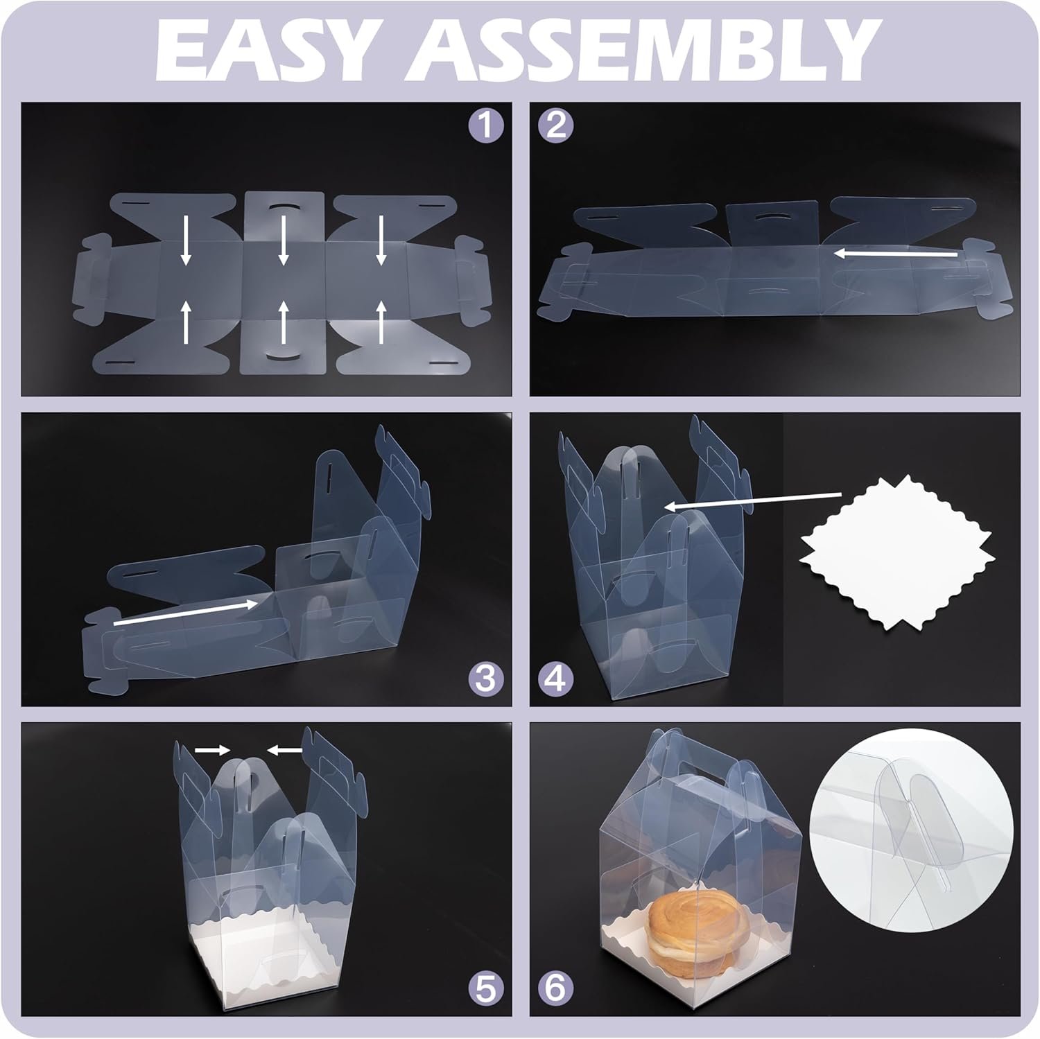 Großhandel 7er-Pack individuelle Cupcake-Containern mit Griffen, Food-Grade PET Einzel-Cupcake-Boxen | 4x4x6 Zoll klare Gabelboxen für Bäckerei, Partygeschenke und Einzelhandel, OEM verfügbar Großhandel 7er-Pack individuelle Cupcake-Containern mit Griffen, Food-Grade PET Einzel-Cupcake-Boxen | 4x4x6 Zoll klare Gabelboxen für Bäckerei, Partygeschenke und Einzelhandel, OEM verfügbar