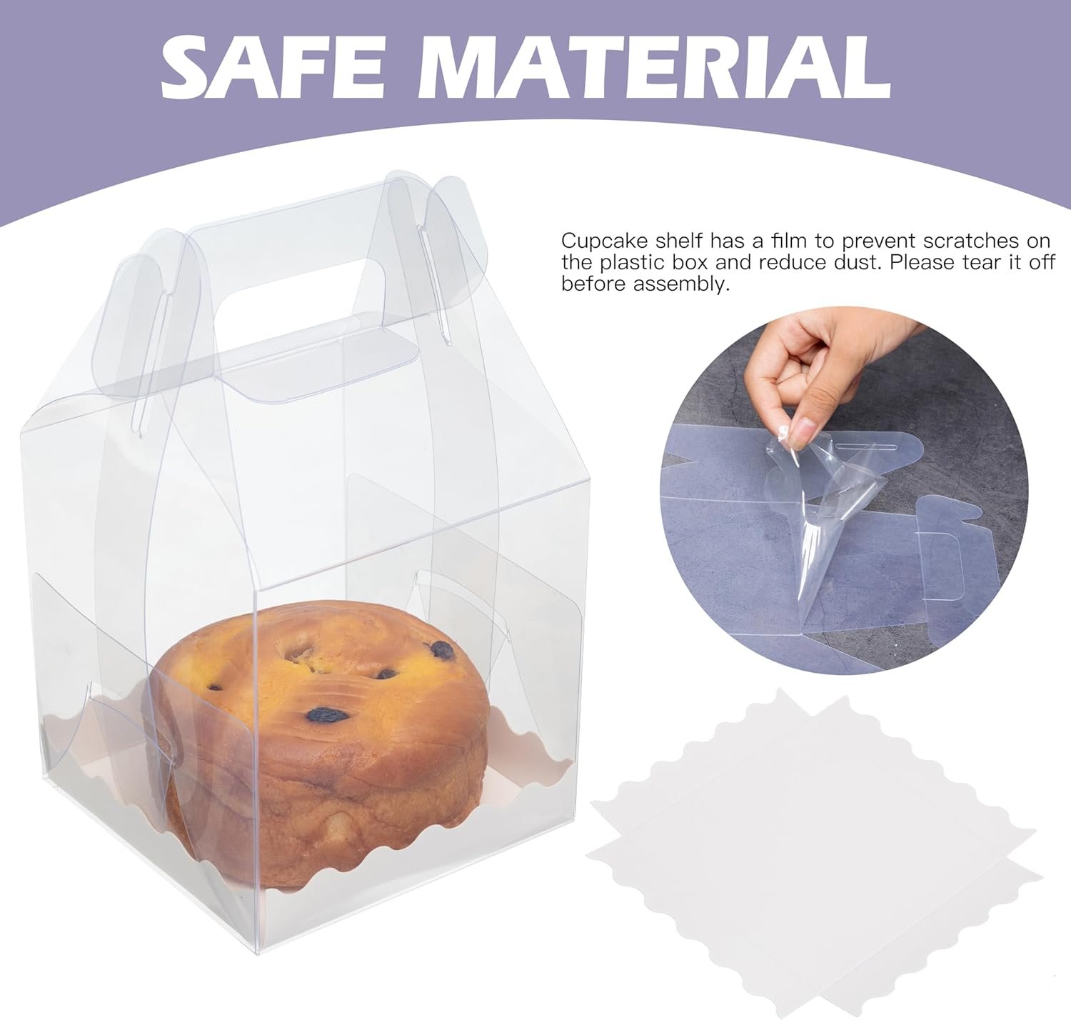 Großhandel 7er-Pack individuelle Cupcake-Containern mit Griffen, Food-Grade PET Einzel-Cupcake-Boxen | 4x4x6 Zoll klare Gabelboxen für Bäckerei, Partygeschenke und Einzelhandel, OEM verfügbar Großhandel 7er-Pack individuelle Cupcake-Containern mit Griffen, Food-Grade PET Einzel-Cupcake-Boxen | 4x4x6 Zoll klare Gabelboxen für Bäckerei, Partygeschenke und Einzelhandel, OEM verfügbar