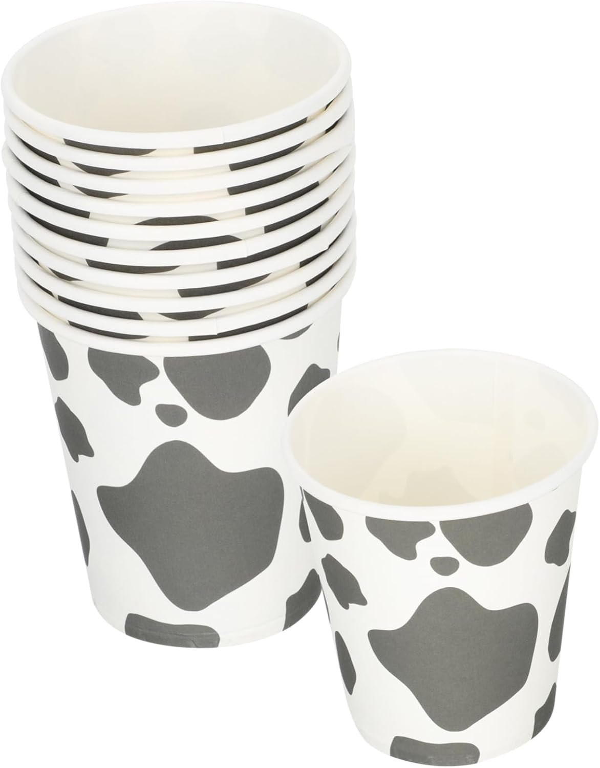 Großhandel 20 Stück Einweg-Pappbecher im Kuhdesign für Geburtstagsfeiern, Getränke und Versammlungen, individuell bedruckbar, Hersteller für hochwertige Partyartikel
