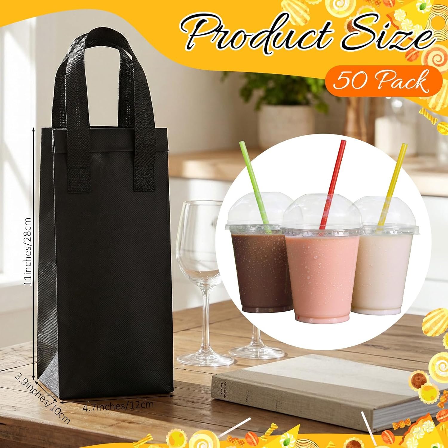 Großhandel 50 Stück isolierte Getränketräger-Taschen für Lieferung, individuell bedruckbar, OEM, für warme und kalte Getränke, einschließlich Kaffee, Milch und Tee, mit Griff für den Transport von Tiefkühlkost und Mittagsessen. Großhandel 50 Stück isolierte Getränketräger-Taschen für Lieferung, individuell bedruckbar, OEM, für warme und kalte Getränke, einschließlich Kaffee, Milch und Tee, mit Griff für den Transport von Tiefkühlkost und Mittagsessen.