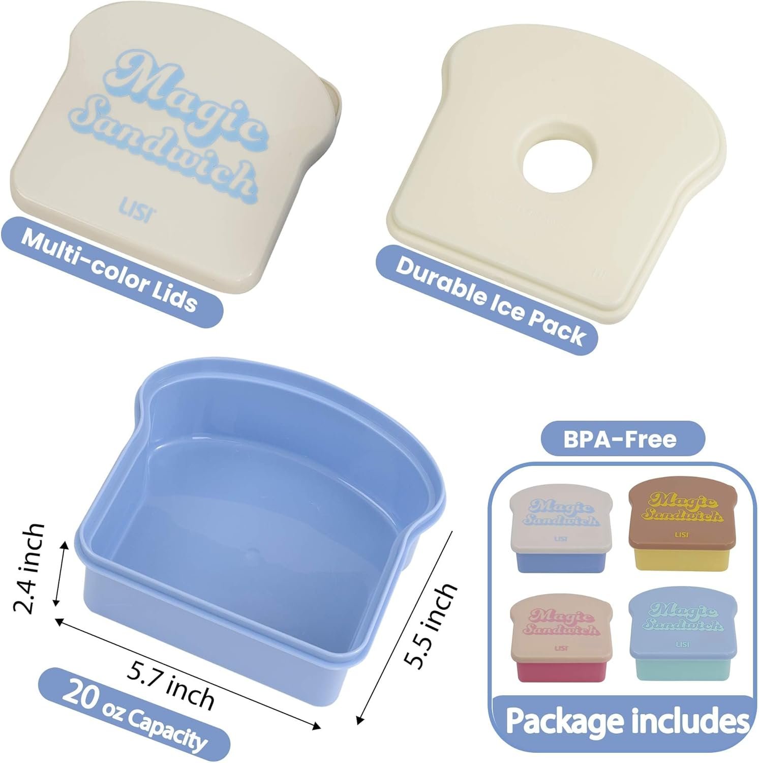 Großhandel BPA-freie Sandwich Box mit Eispackungen, wiederverwendbare Snackbehälter mit Deckeln, optimal für Büro und Picknick (20oz/590ml) - Hersteller für individuelle Logo-Lösungen. Großhandel BPA-freie Sandwich Box mit Eispackungen, wiederverwendbare Snackbehälter mit Deckeln, optimal für Büro und Picknick (20oz/590ml) - Hersteller für individuelle Logo-Lösungen.