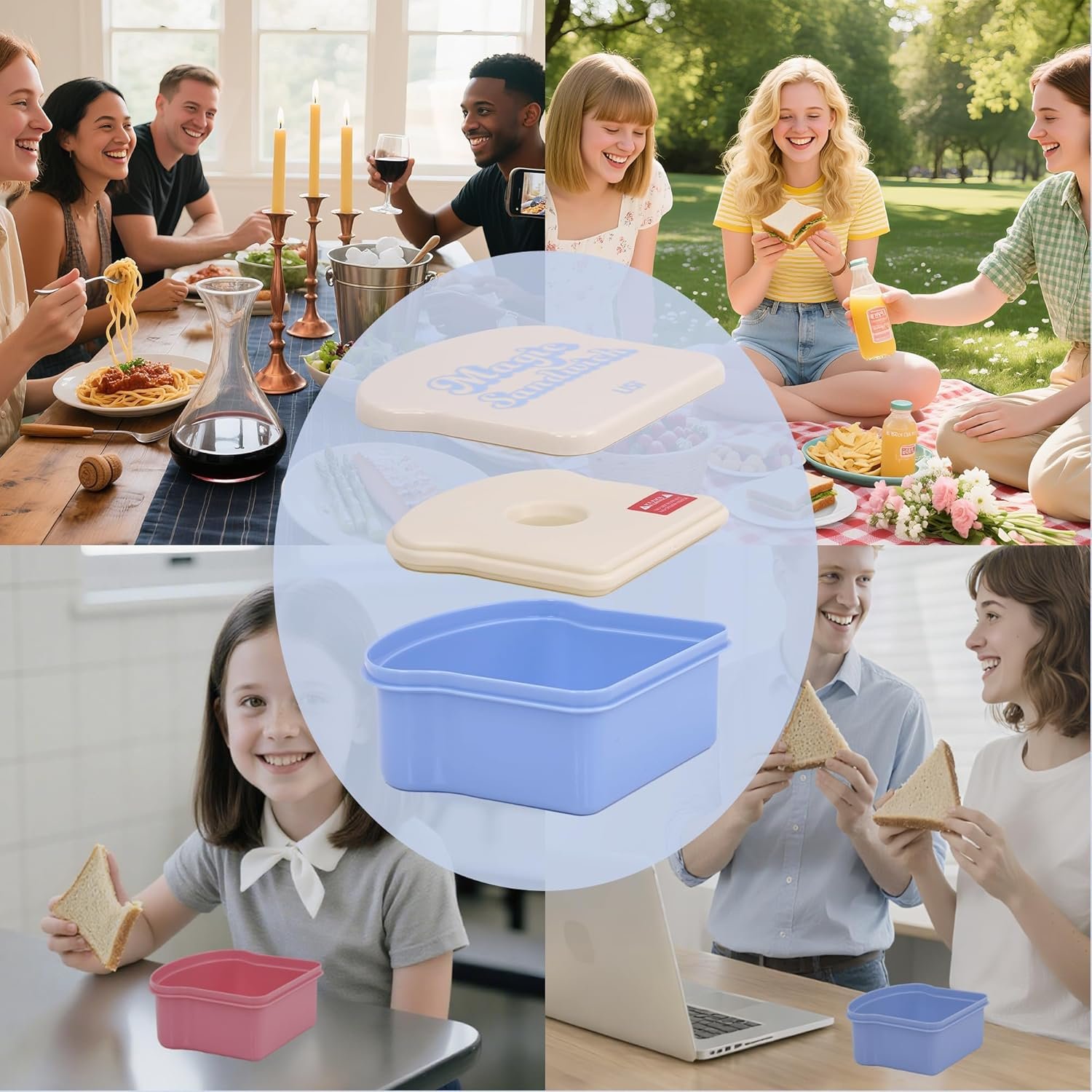 Großhandel BPA-freie Sandwich Box mit Eispackungen, wiederverwendbare Snackbehälter mit Deckeln, optimal für Büro und Picknick (20oz/590ml) - Hersteller für individuelle Logo-Lösungen. Großhandel BPA-freie Sandwich Box mit Eispackungen, wiederverwendbare Snackbehälter mit Deckeln, optimal für Büro und Picknick (20oz/590ml) - Hersteller für individuelle Logo-Lösungen.