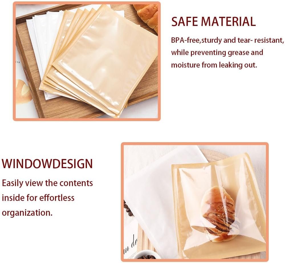 Großhandel 120 Stück Papier Keksbeutel mit Fenster 5 x 7 Zoll individuelle Verpackung für Snacks und Gebäck, OEM optionale Einzelkeks-Wickel