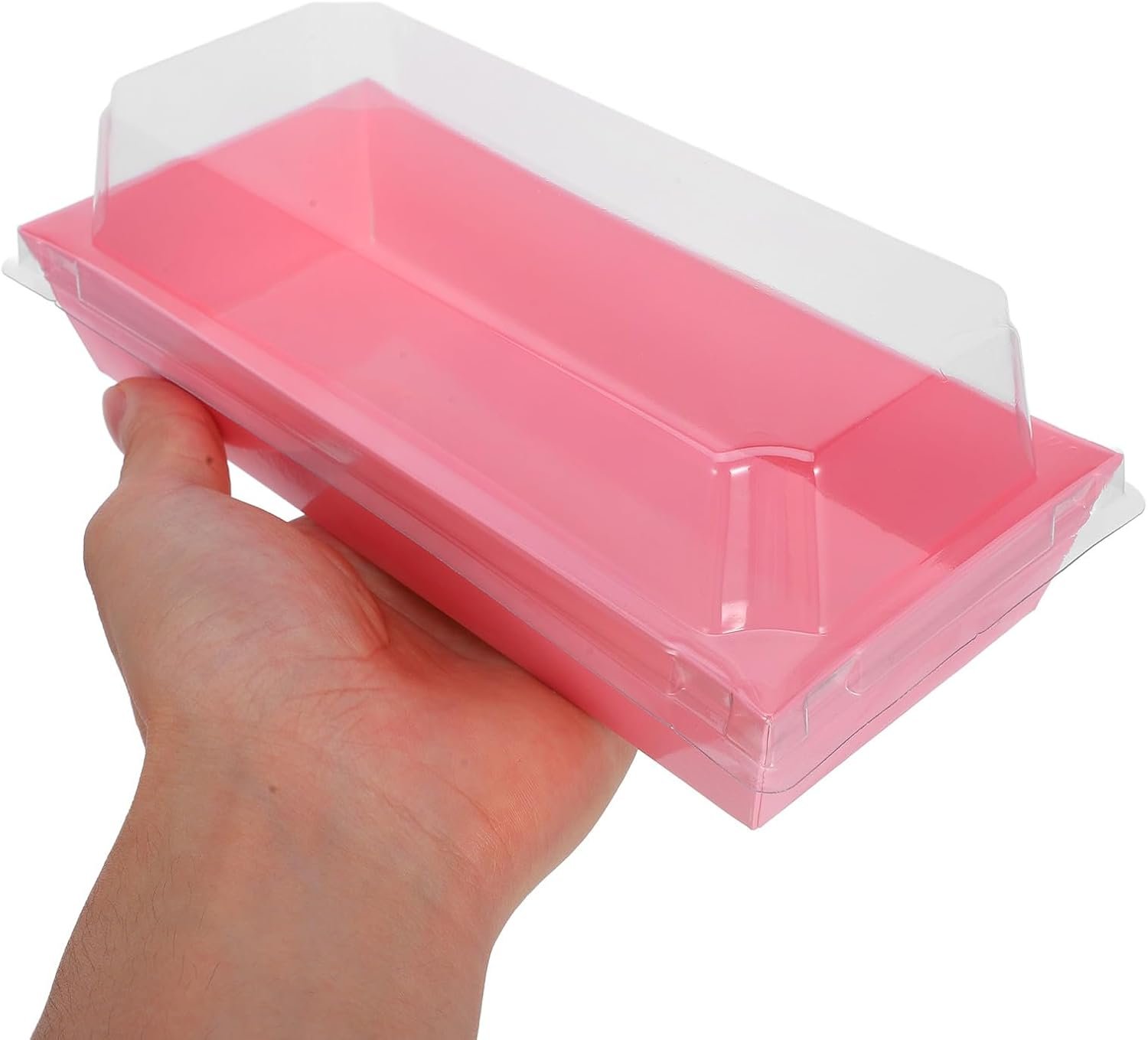 Großhandel 50 Stück große rechteckige Bäckereiboxen mit Deckeln, maßgeschneiderte Lebensmittelverpackungen für Sandwiches, Pasteten und Takeout, Hersteller von Lebensmittelschalen für Wraps, Speck und Schinken. OEM Optionen verfügbar.