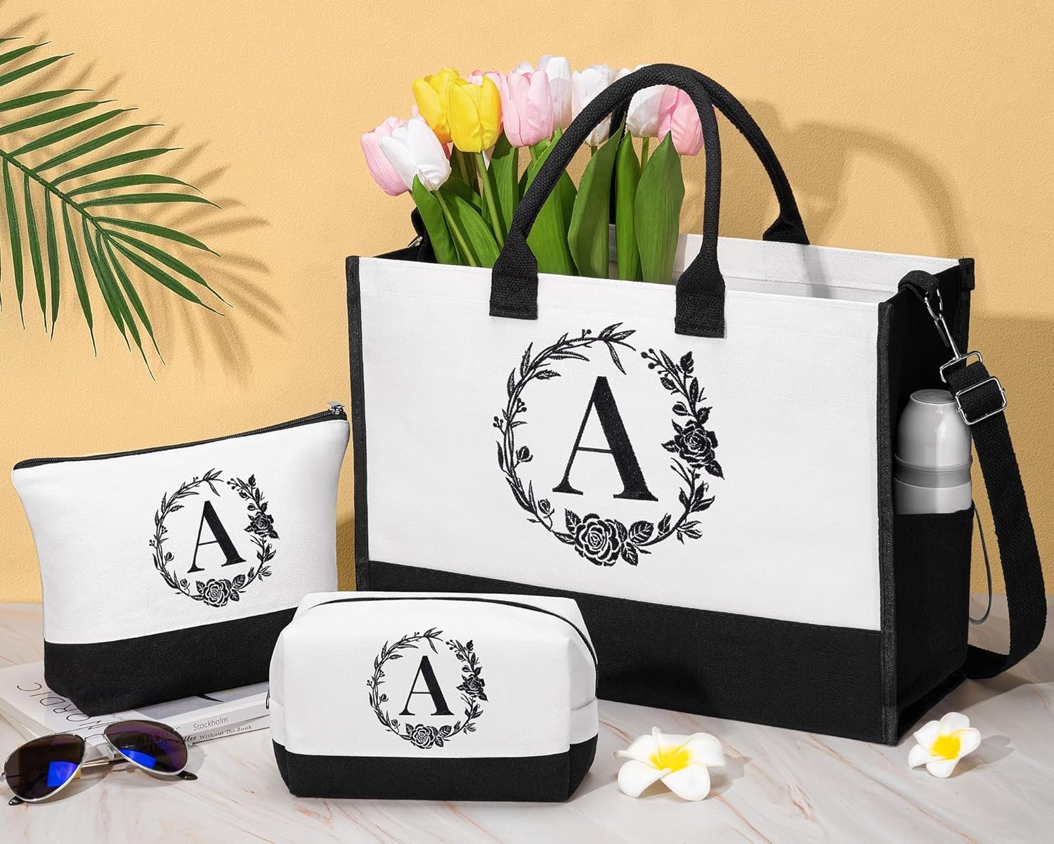 Großhandel Personalisierte Weihnachtsgeschenke für Frauen, Initial Canvas Tote Bag & Kosmetiktasche, Monogrammierte Strandtaschen mit Reißverschluss, ideal als Geburtstagsgeschenke für Mama, Schwester, Freundin, Partnerin, Tochter, Lehrerin – Individuelles Logo für Eigenmarken, Hersteller und Lieferanten im Bulk. Großhandel Personalisierte Weihnachtsgeschenke für Frauen, Initial Canvas Tote Bag & Kosmetiktasche, Monogrammierte Strandtaschen mit Reißverschluss, ideal als Geburtstagsgeschenke für Mama, Schwester, Freundin, Partnerin, Tochter, Lehrerin – Individuelles Logo für Eigenmarken, Hersteller und Lieferanten im Bulk.