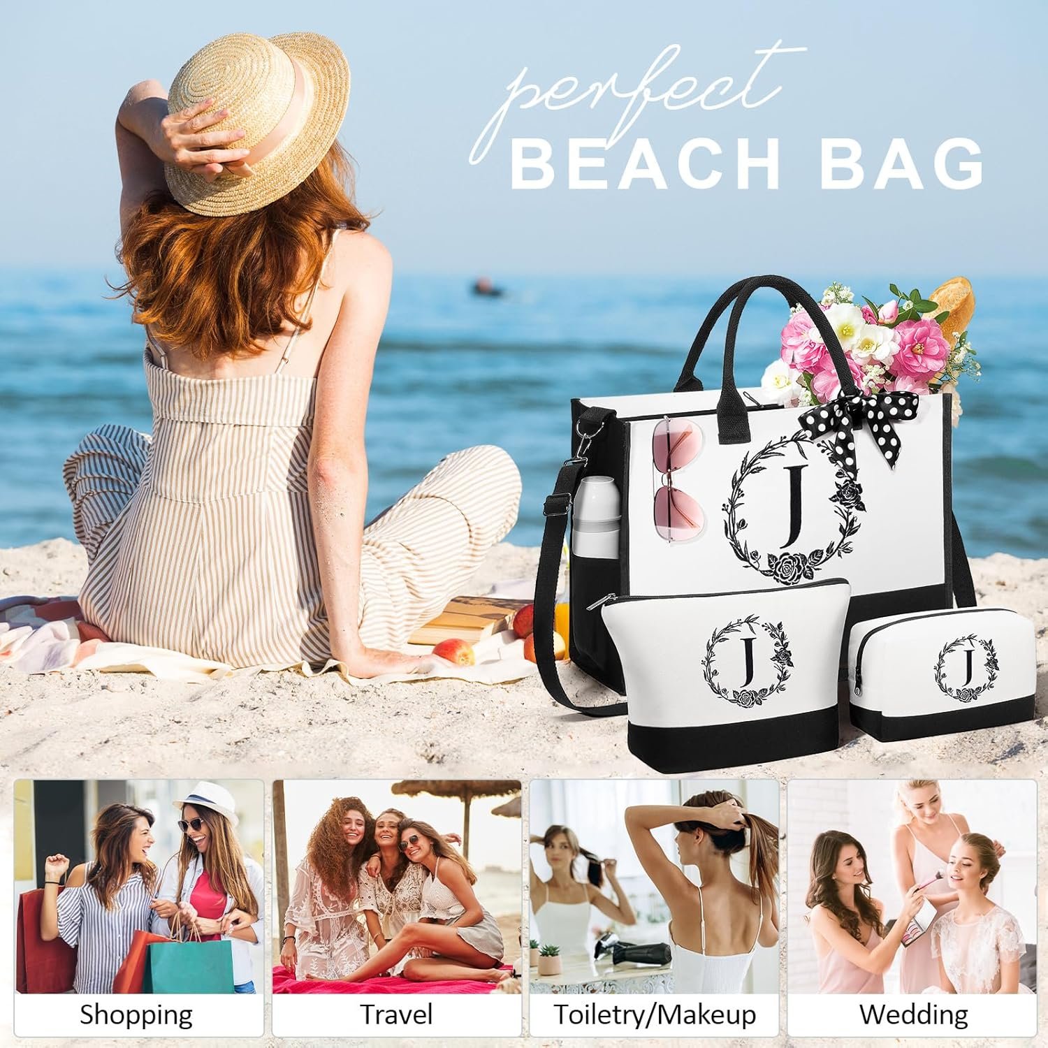 Großhandel Personalisierte Weihnachtsgeschenke für Frauen, Initial Canvas Tote Bag & Kosmetiktasche, Monogrammierte Strandtaschen mit Reißverschluss, ideal als Geburtstagsgeschenke für Mama, Schwester, Freundin, Partnerin, Tochter, Lehrerin – Individuelles Logo für Eigenmarken, Hersteller und Lieferanten im Bulk. Großhandel Personalisierte Weihnachtsgeschenke für Frauen, Initial Canvas Tote Bag & Kosmetiktasche, Monogrammierte Strandtaschen mit Reißverschluss, ideal als Geburtstagsgeschenke für Mama, Schwester, Freundin, Partnerin, Tochter, Lehrerin – Individuelles Logo für Eigenmarken, Hersteller und Lieferanten im Bulk.