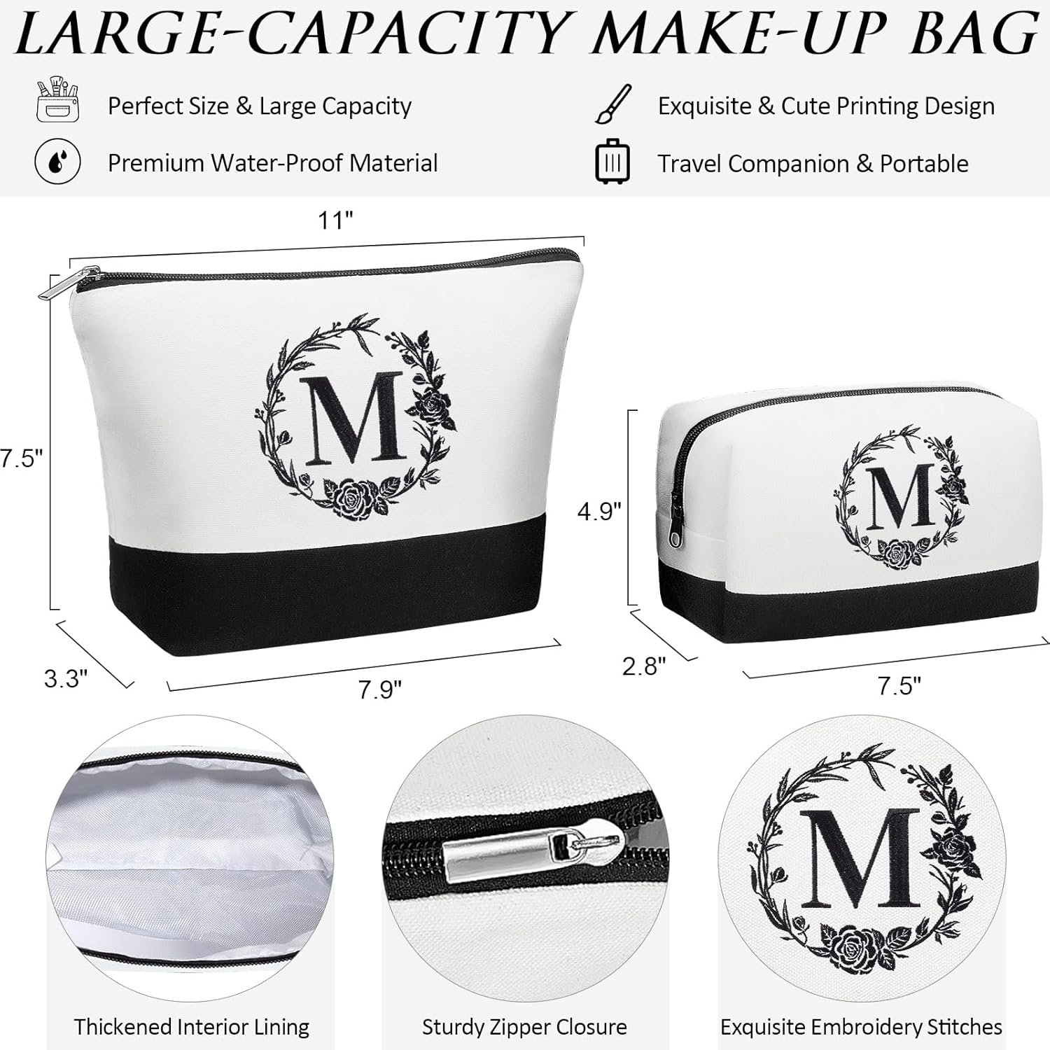 Großhandel Personalisierte Weihnachtsgeschenke für Frauen, Initial Canvas Tote Bag & Kosmetiktasche, Monogrammierte Strandtaschen mit Reißverschluss, ideal als Geburtstagsgeschenke für Mama, Schwester, Freundin, Partnerin, Tochter, Lehrerin – Individuelles Logo für Eigenmarken, Hersteller und Lieferanten im Bulk. Großhandel Personalisierte Weihnachtsgeschenke für Frauen, Initial Canvas Tote Bag & Kosmetiktasche, Monogrammierte Strandtaschen mit Reißverschluss, ideal als Geburtstagsgeschenke für Mama, Schwester, Freundin, Partnerin, Tochter, Lehrerin – Individuelles Logo für Eigenmarken, Hersteller und Lieferanten im Bulk.