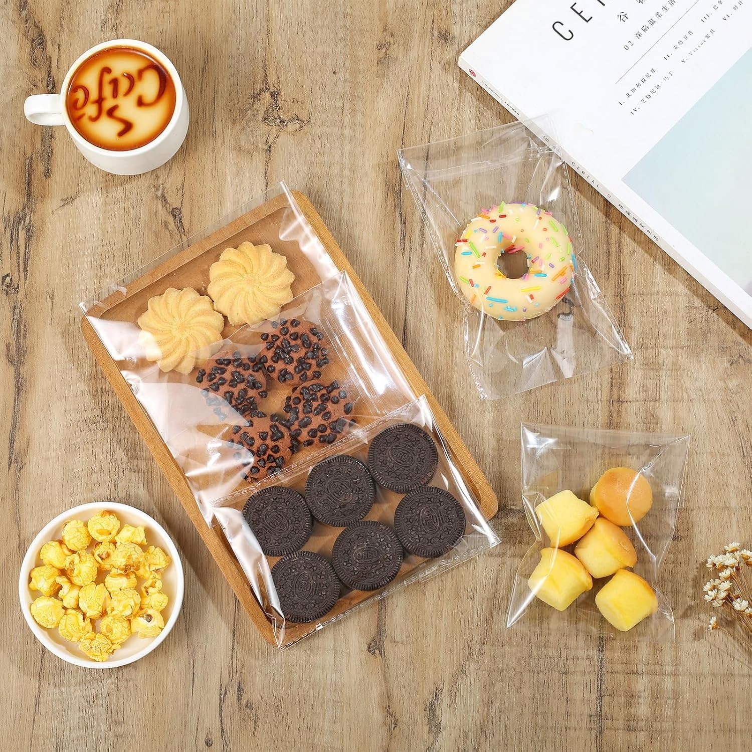 Großhandel 100PCS resealbare 5x7 Zoll Cellophan-Tüten mit Selbstklebeverschluss, Hersteller für dicke transparente Versandtaschen, individuelles Logo für Cookie-Verpackungen