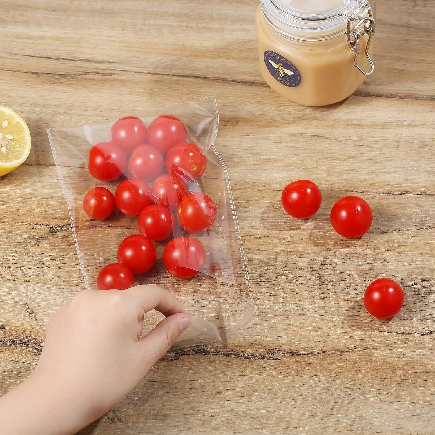 Großhandel 100PCS resealbare 5x7 Zoll Cellophan-Tüten mit Selbstklebeverschluss, Hersteller für dicke transparente Versandtaschen, individuelles Logo für Cookie-Verpackungen