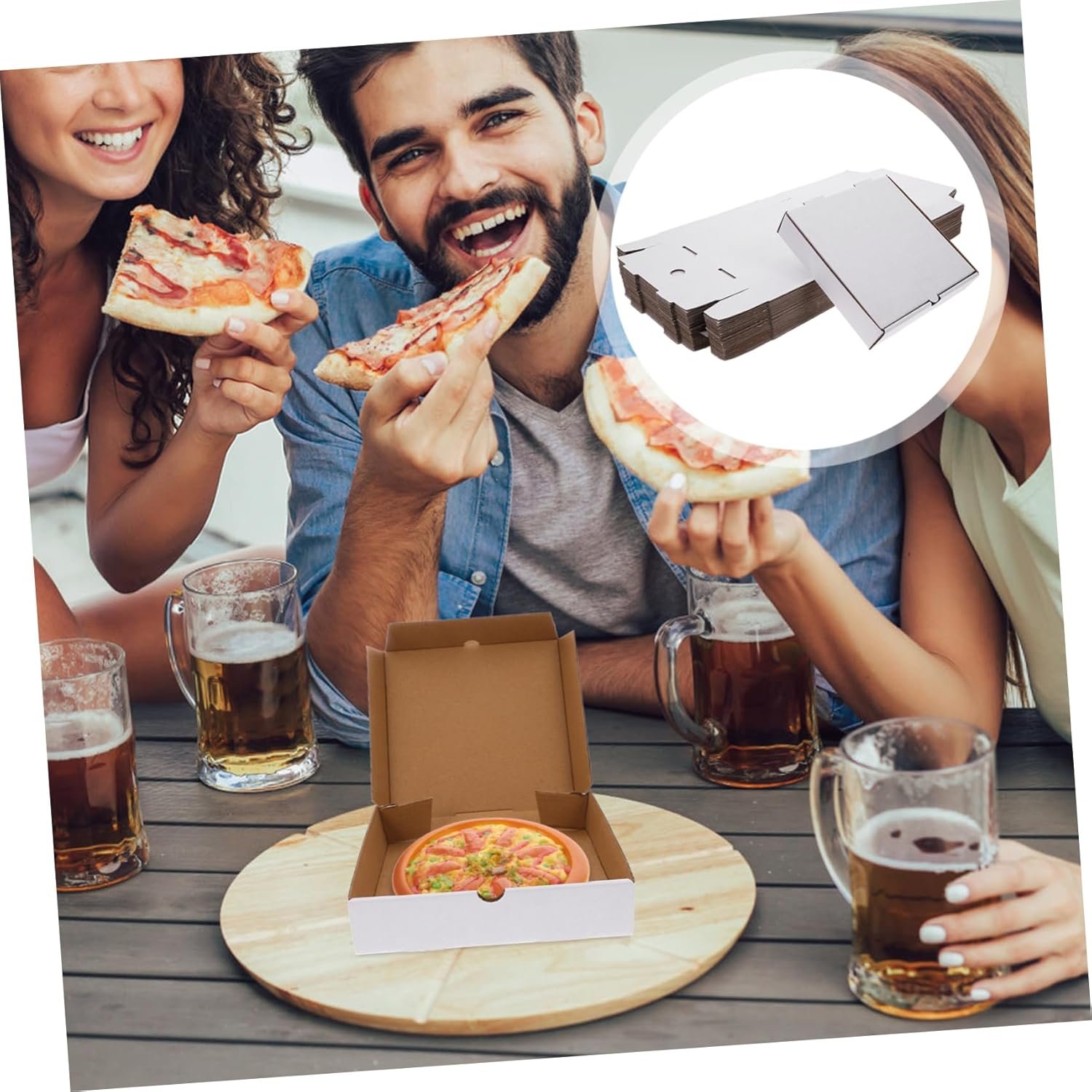 Großhandel 30 Stück weiße wellenartige Pizzakartons für Takeout, ideal für die Aufbewahrung von Gebäck und Keksen, Hersteller für wiederverwendbare Lebensmittelverpackungen zur Frischhaltung, individuelles Logo verfügbar. Großhandel 30 Stück weiße wellenartige Pizzakartons für Takeout, ideal für die Aufbewahrung von Gebäck und Keksen, Hersteller für wiederverwendbare Lebensmittelverpackungen zur Frischhaltung, individuelles Logo verfügbar.