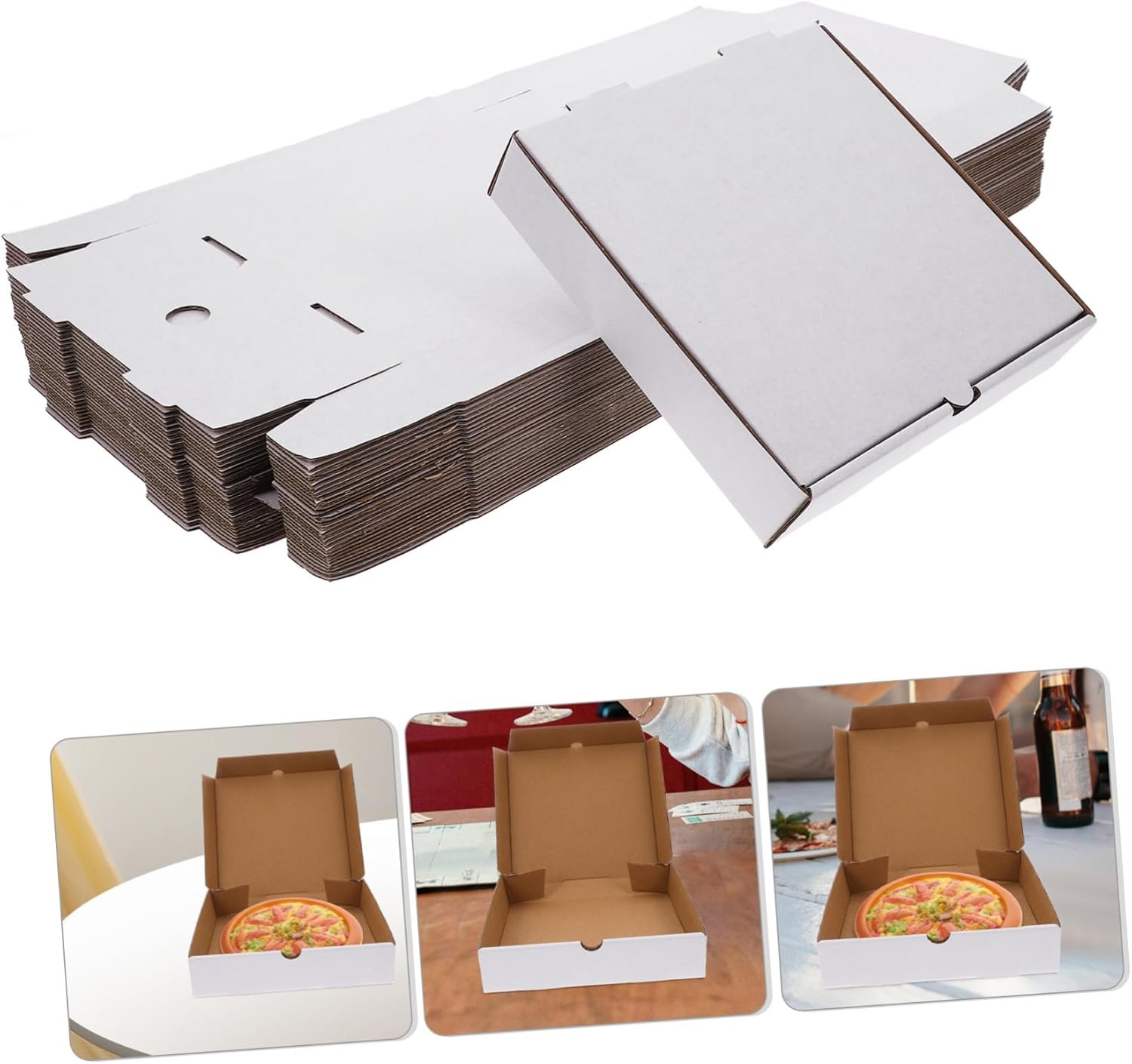 Großhandel 30 Stück weiße wellenartige Pizzakartons für Takeout, ideal für die Aufbewahrung von Gebäck und Keksen, Hersteller für wiederverwendbare Lebensmittelverpackungen zur Frischhaltung, individuelles Logo verfügbar. Großhandel 30 Stück weiße wellenartige Pizzakartons für Takeout, ideal für die Aufbewahrung von Gebäck und Keksen, Hersteller für wiederverwendbare Lebensmittelverpackungen zur Frischhaltung, individuelles Logo verfügbar.