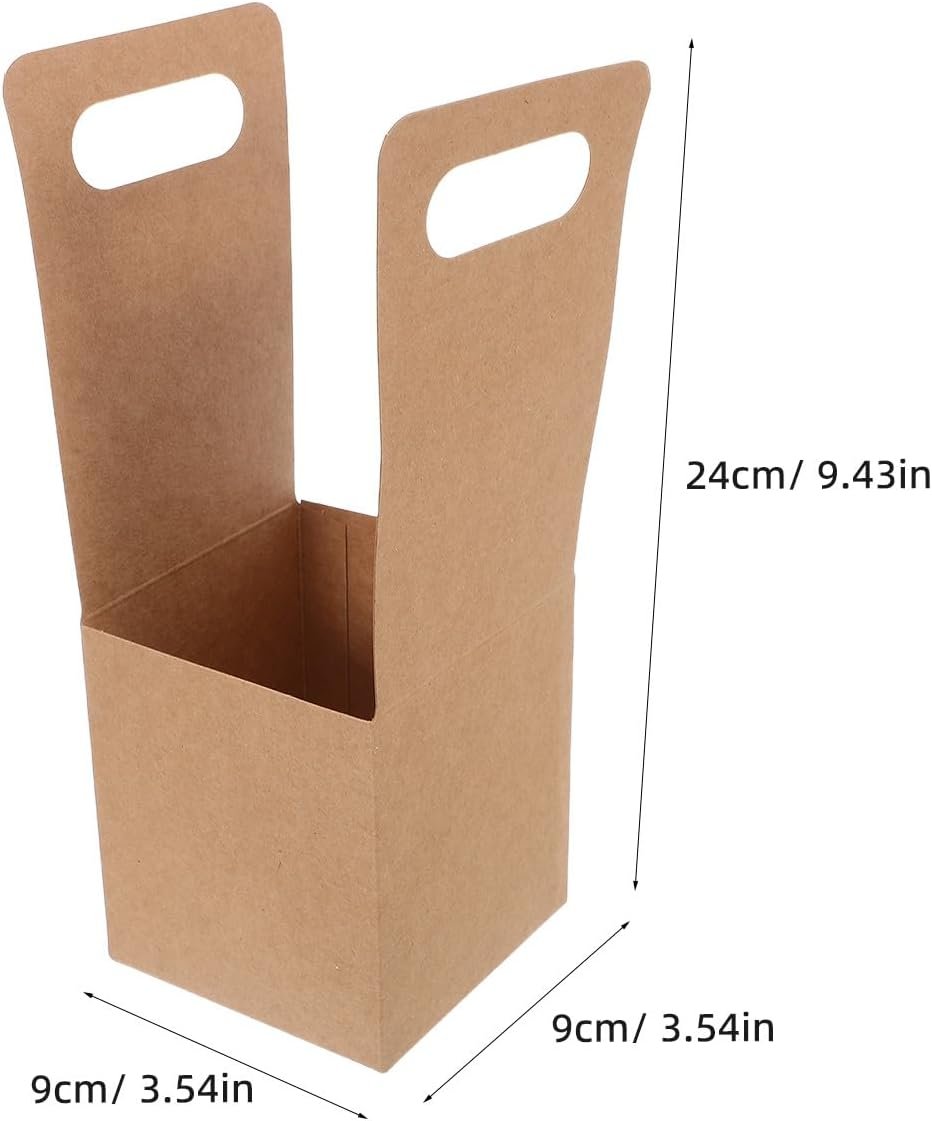 Großhandel 30PCS tragbare Kraftpapier Getränke-Tragevorrichtung mit Griff, Hersteller für Einweg-Becherhalter, Bulk Träger für Bierflaschen, Getränke für Kaffee und Blumen