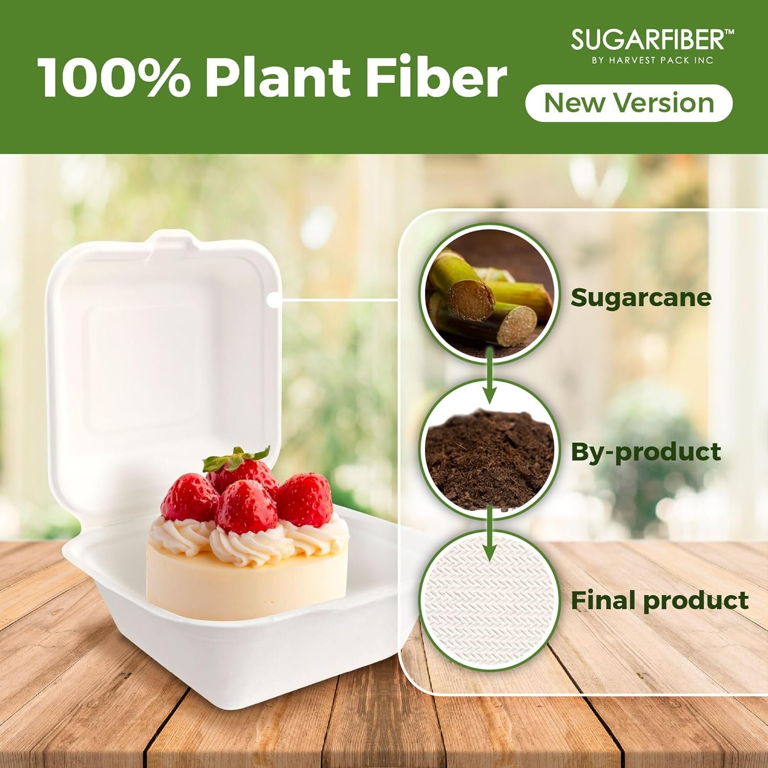 Großhandel 50 Stück Kompostierbare Lebensmittelbehälter 6 x 6 Zoll in Weiß, Einweg-Quadratklappbox mit einer Kammer, Eco-Friendly Bagasse Zuckerrohr, OEM Design, ohne PFAS Zusatz. Großhandel 50 Stück Kompostierbare Lebensmittelbehälter 6 x 6 Zoll in Weiß, Einweg-Quadratklappbox mit einer Kammer, Eco-Friendly Bagasse Zuckerrohr, OEM Design, ohne PFAS Zusatz.