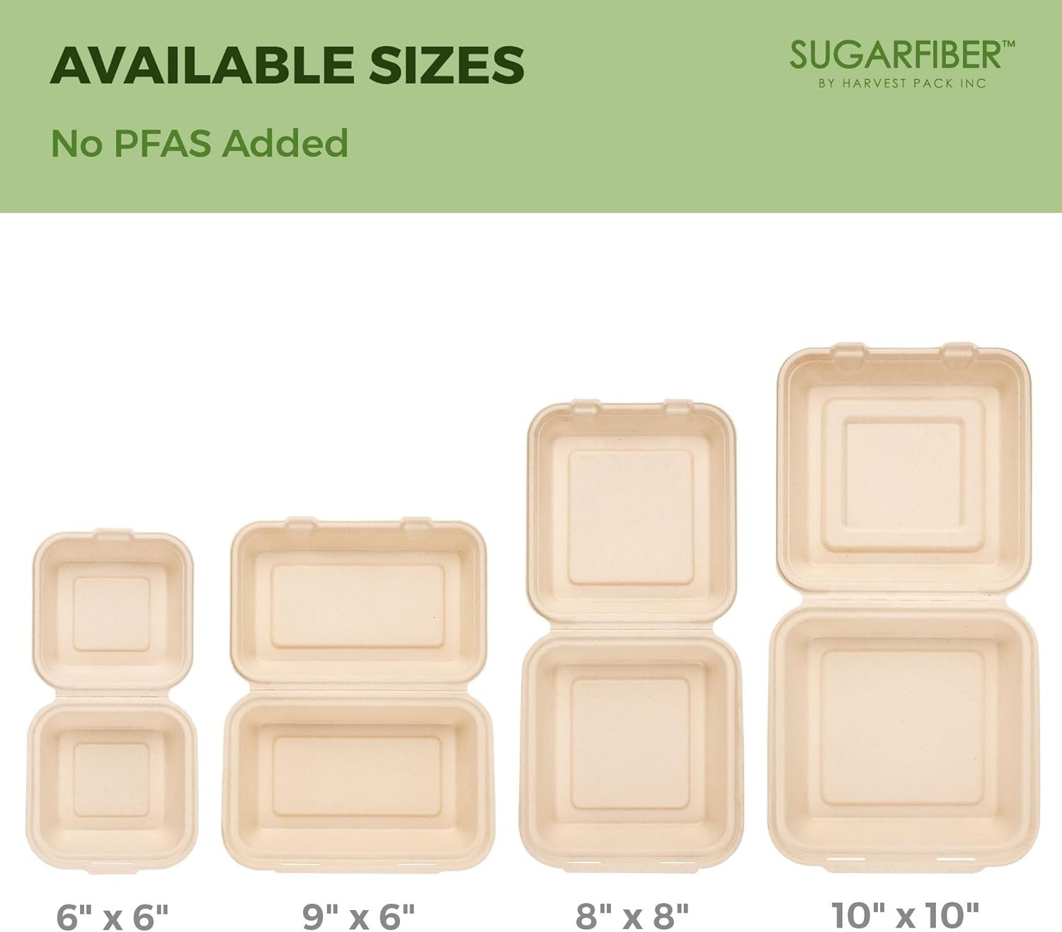 Großhandel 50 Stück Kompostierbare Lebensmittelbehälter 6 x 6 Zoll in Weiß, Einweg-Quadratklappbox mit einer Kammer, Eco-Friendly Bagasse Zuckerrohr, OEM Design, ohne PFAS Zusatz. Großhandel 50 Stück Kompostierbare Lebensmittelbehälter 6 x 6 Zoll in Weiß, Einweg-Quadratklappbox mit einer Kammer, Eco-Friendly Bagasse Zuckerrohr, OEM Design, ohne PFAS Zusatz.