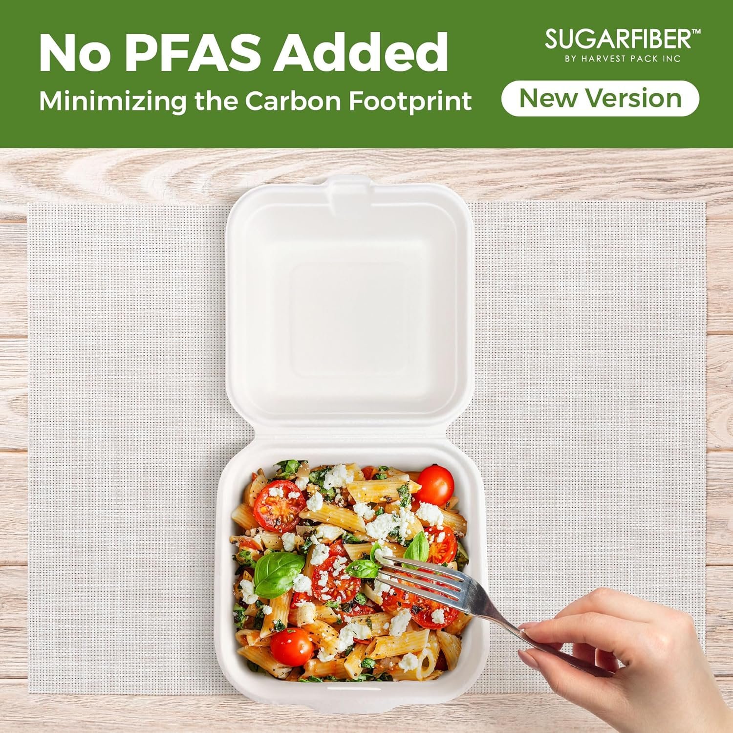Großhandel 50 Stück Kompostierbare Lebensmittelbehälter 6 x 6 Zoll in Weiß, Einweg-Quadratklappbox mit einer Kammer, Eco-Friendly Bagasse Zuckerrohr, OEM Design, ohne PFAS Zusatz. Großhandel 50 Stück Kompostierbare Lebensmittelbehälter 6 x 6 Zoll in Weiß, Einweg-Quadratklappbox mit einer Kammer, Eco-Friendly Bagasse Zuckerrohr, OEM Design, ohne PFAS Zusatz.