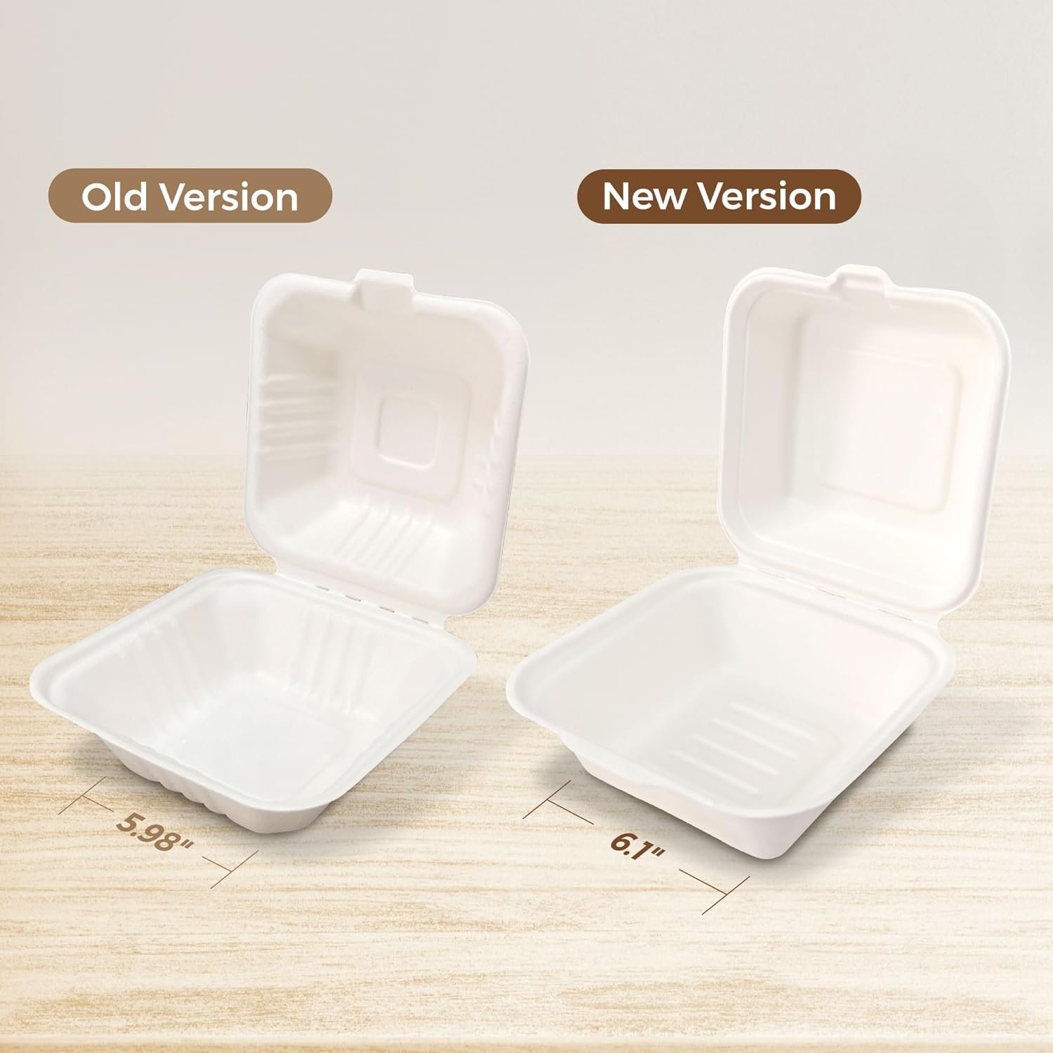 Großhandel 50 Stück Kompostierbare Lebensmittelbehälter 6 x 6 Zoll in Weiß, Einweg-Quadratklappbox mit einer Kammer, Eco-Friendly Bagasse Zuckerrohr, OEM Design, ohne PFAS Zusatz. Großhandel 50 Stück Kompostierbare Lebensmittelbehälter 6 x 6 Zoll in Weiß, Einweg-Quadratklappbox mit einer Kammer, Eco-Friendly Bagasse Zuckerrohr, OEM Design, ohne PFAS Zusatz.