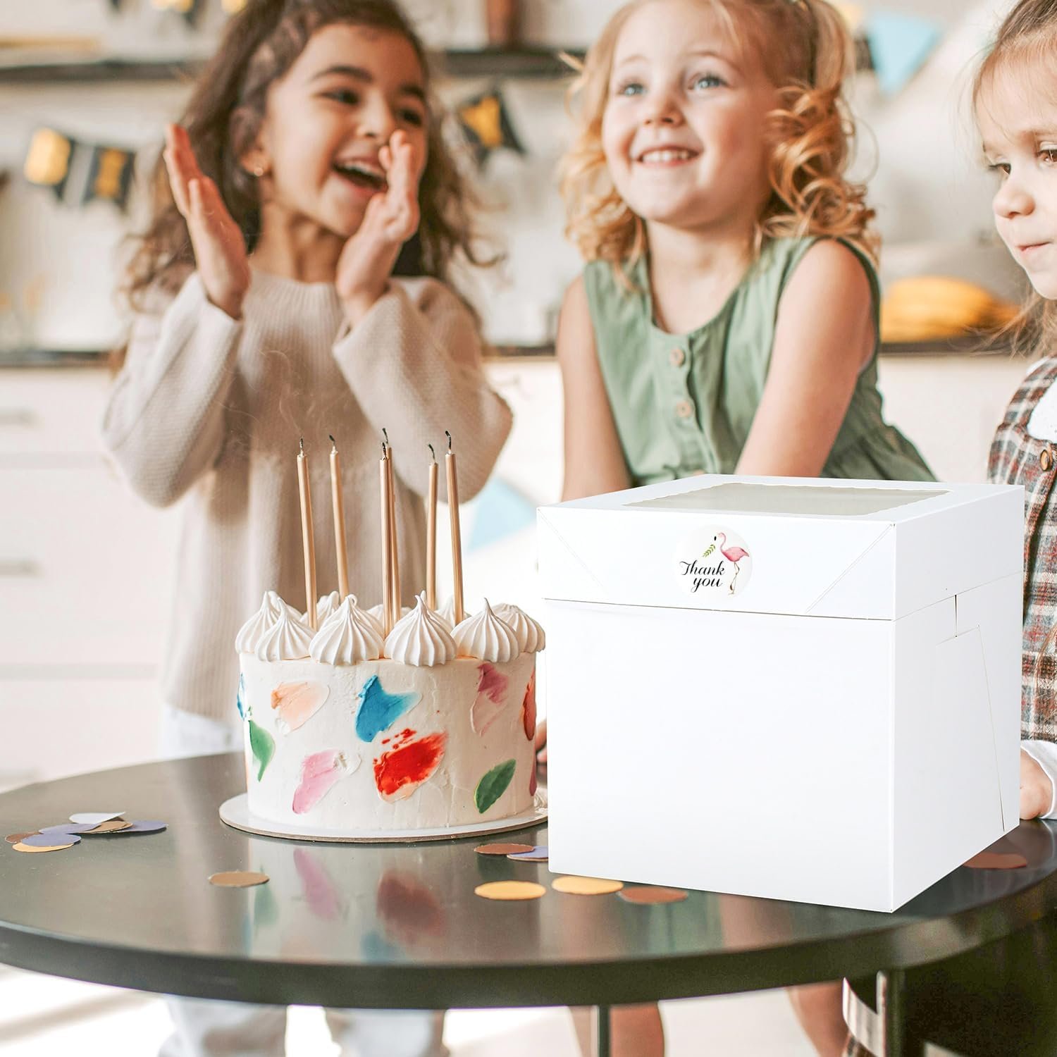 Großhandel 16 Stück Tortenboxen 8x8x8 Zoll, 8 Stück weiße Bäckereiboxen mit Fenster und 8 Stück Tafeln, OEM für 8-Zoll-Torten, Einweg-Pie-Box für Hochzeit, Geburtstag, Party, individuelles Logo