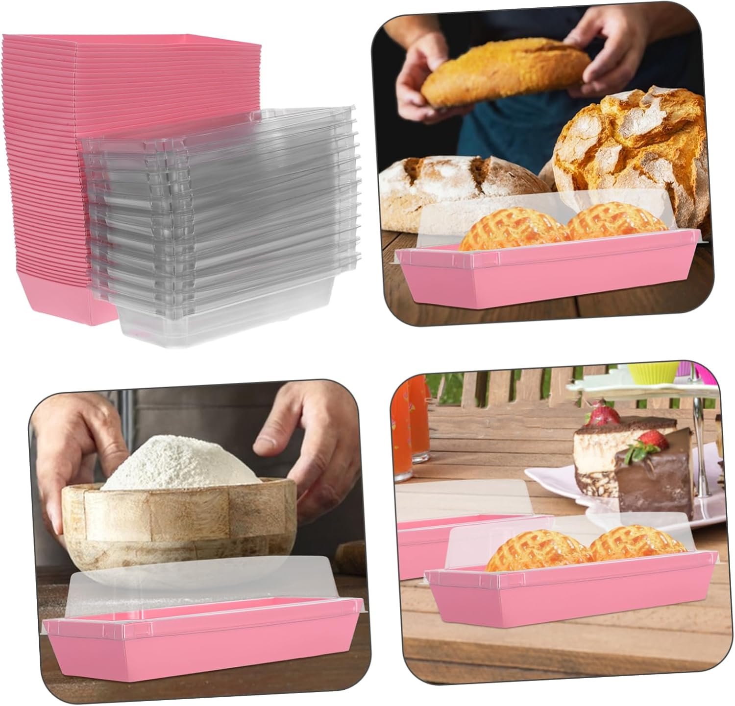 Großhandel 50 Stück Einweg-Bäckerei-Boxen mit Deckeln für Desserts, Gebäck und Sandwiches, Hersteller für Transport und Lagerung, individuell bedruckbar mit Ihrem Logo. Großhandel 50 Stück Einweg-Bäckerei-Boxen mit Deckeln für Desserts, Gebäck und Sandwiches, Hersteller für Transport und Lagerung, individuell bedruckbar mit Ihrem Logo.