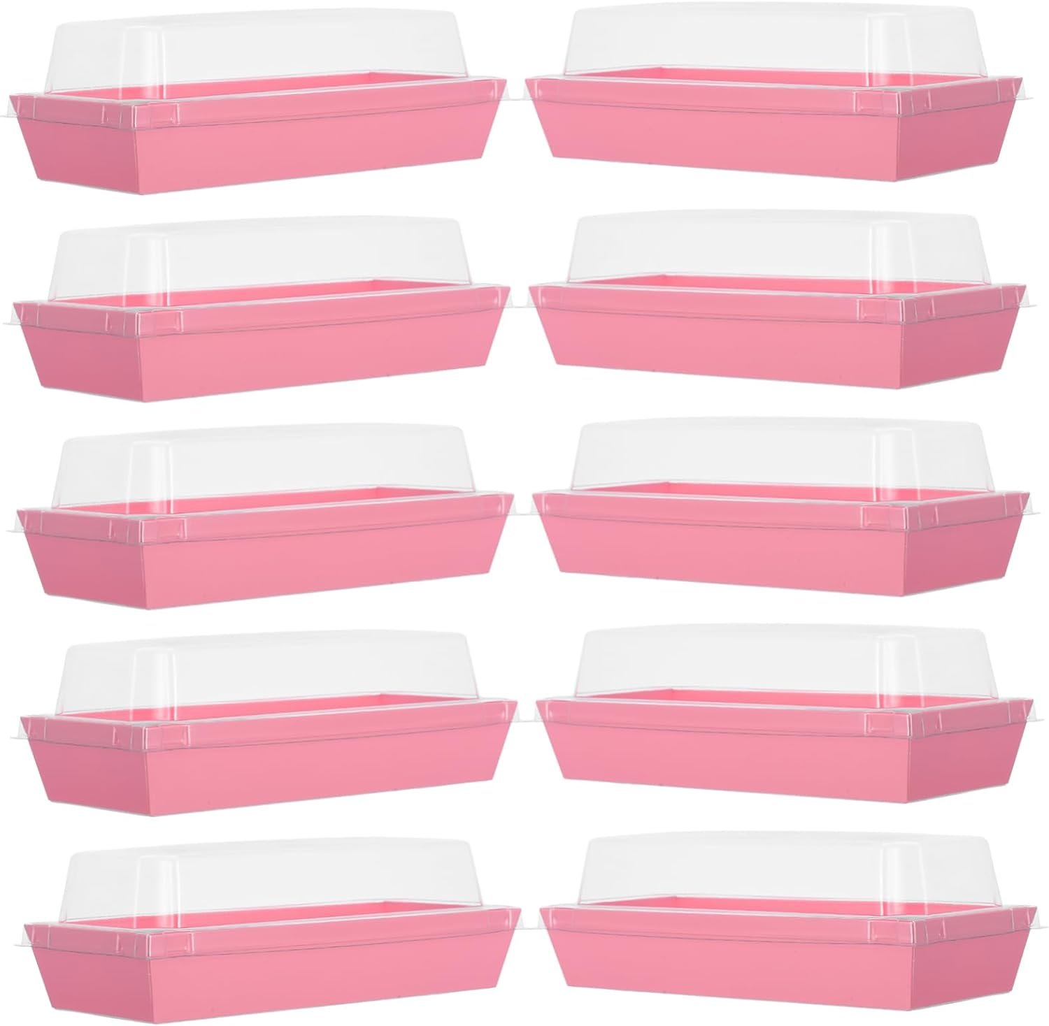 Großhandel 50 Stück Einweg-Bäckerei-Boxen mit Deckeln für Desserts, Gebäck und Sandwiches, Hersteller für Transport und Lagerung, individuell bedruckbar mit Ihrem Logo.