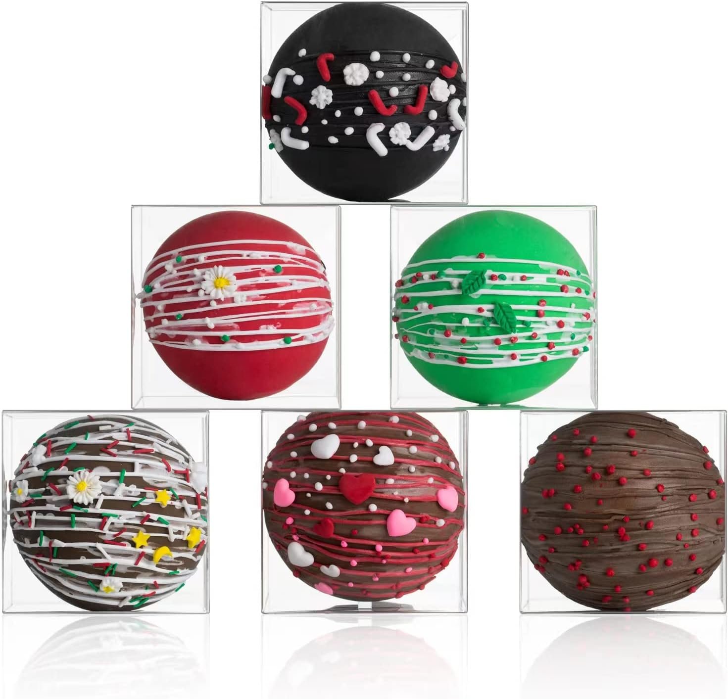 Großhandel 50 Pack 3x3x3 Inch klare Schokoladenbombenboxen für Cupcakes, Süßigkeiten, individuelle Logo-Geschenkboxen für Geburtstag, Hochzeit, Party, OEM-Lieferant.