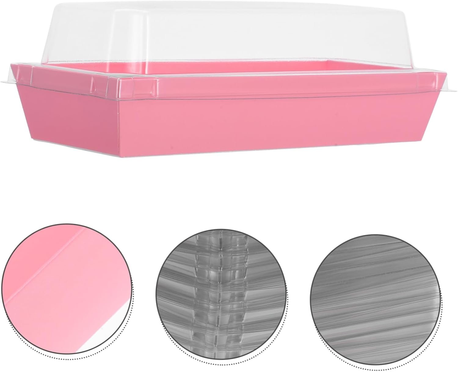 Großhandel 50 Stück rechteckige Bäckereiboxen mit Fenster, hitzebeständige Einweg-Lebensmittelbehälter mit Deckel für Sandwiches, Feingebäck, Speck, Jakobsmuscheln und Desserts, Hersteller für individuelle Logos und Eigenmarken.