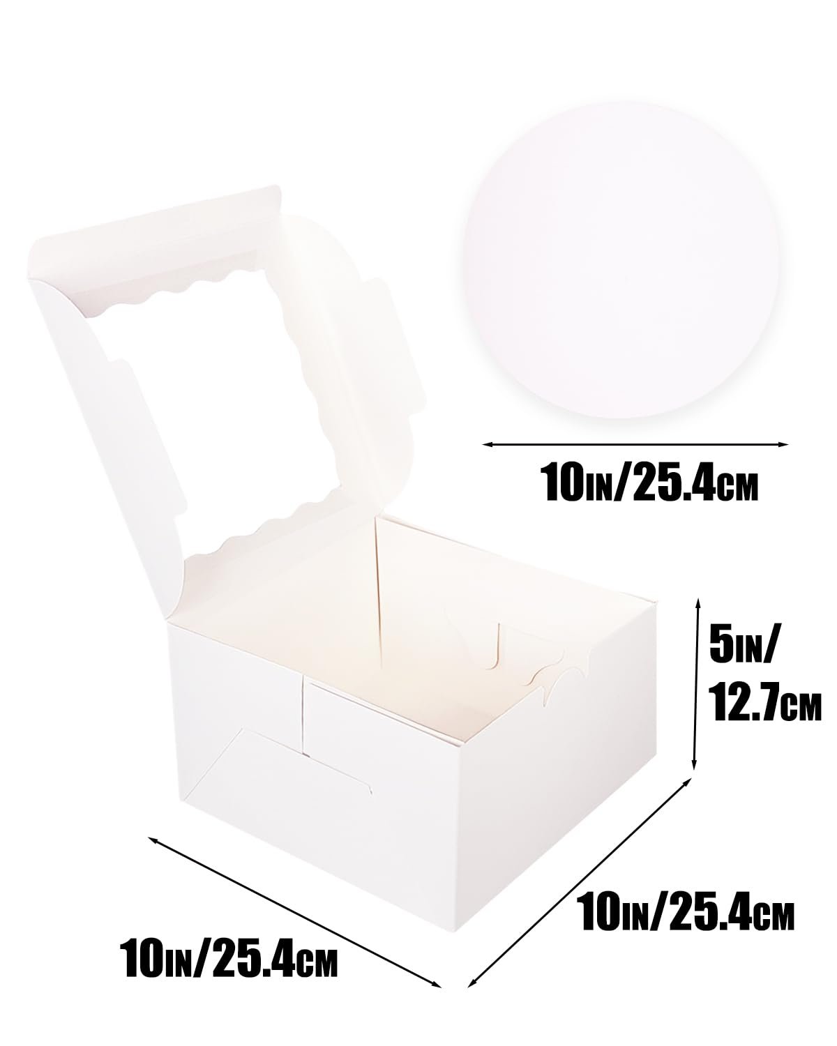 Großhandel 10x10x5 Cake Box, 4 Sets mit Fenster und 4 Sets 10