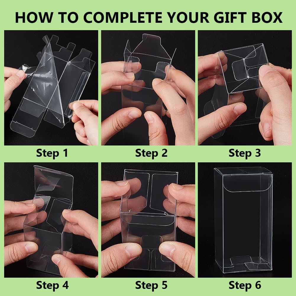 Großhandel 40 Stück klare Geschenkboxen 1,5x1,5x3 Zoll für Hochzeitsfeiern, transparent mit Film, ideal für Süßigkeiten und Cupcakes, Hersteller für individuelle Logo-Optionen.