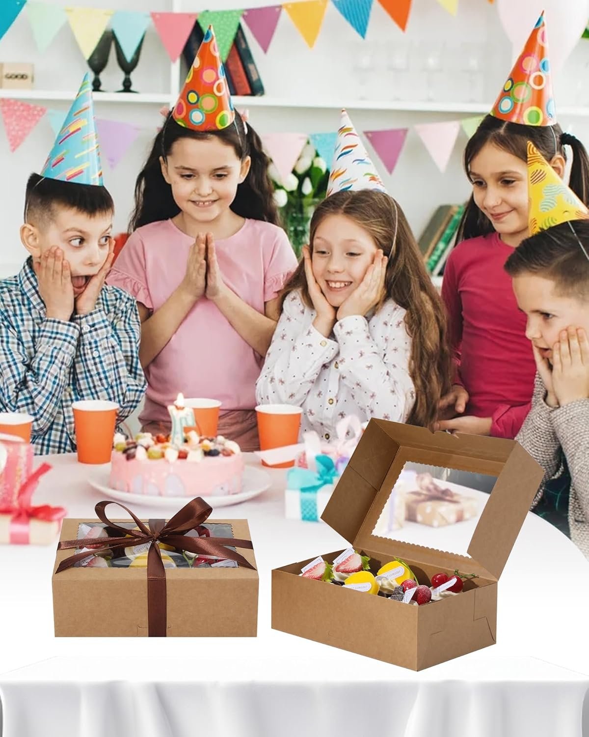 Großhandel 30 Stück Bakery Boxen mit Fenster, 9x6x3 Zoll, individueller Logo-Druck möglich, Hersteller für süße Leckereien, Kuchen, Muffins, Donuts, bulk Verpackungen für Schokolade und Ostern. Großhandel 30 Stück Bakery Boxen mit Fenster, 9x6x3 Zoll, individueller Logo-Druck möglich, Hersteller für süße Leckereien, Kuchen, Muffins, Donuts, bulk Verpackungen für Schokolade und Ostern.