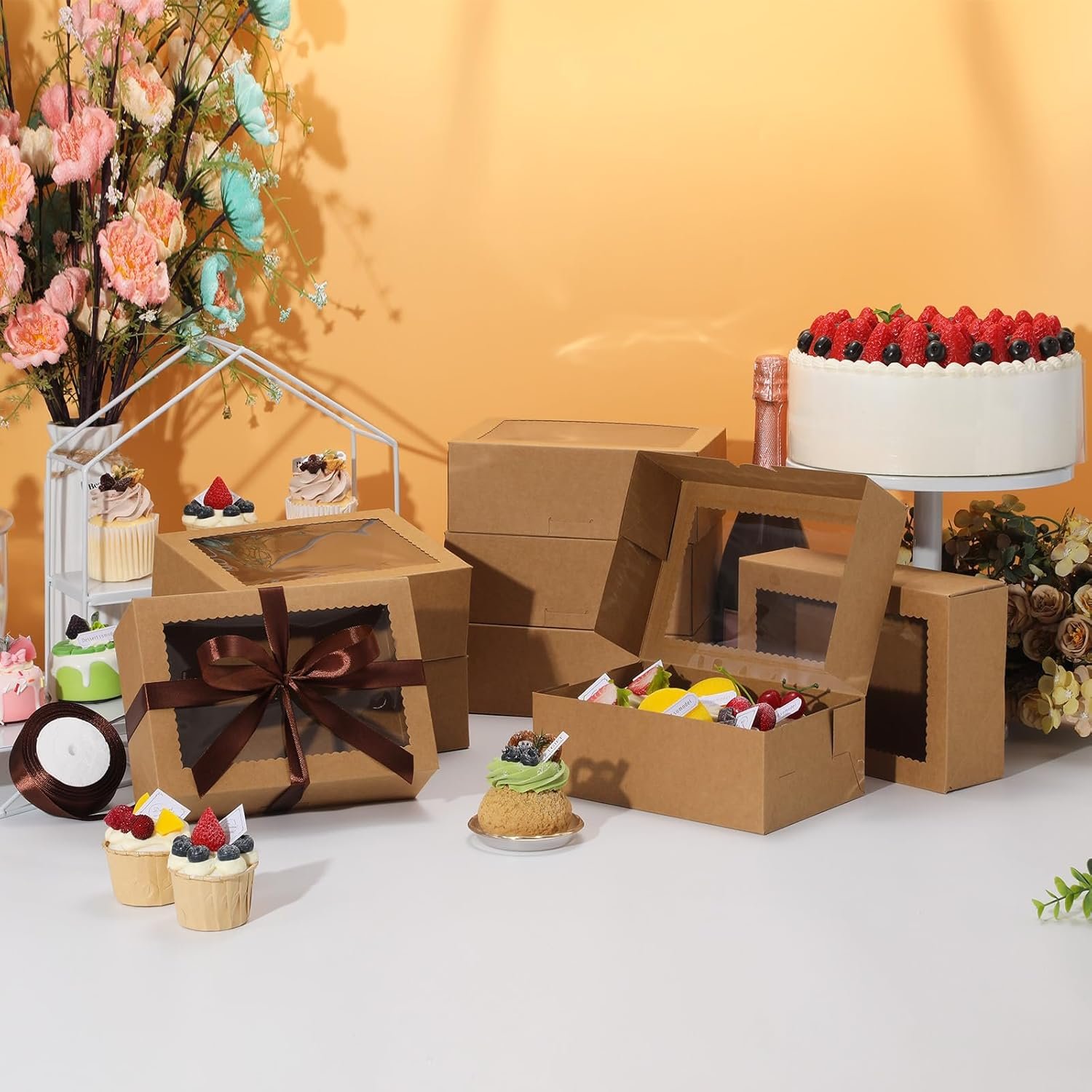 Großhandel 30 Stück Bakery Boxen mit Fenster, 9x6x3 Zoll, individueller Logo-Druck möglich, Hersteller für süße Leckereien, Kuchen, Muffins, Donuts, bulk Verpackungen für Schokolade und Ostern. Großhandel 30 Stück Bakery Boxen mit Fenster, 9x6x3 Zoll, individueller Logo-Druck möglich, Hersteller für süße Leckereien, Kuchen, Muffins, Donuts, bulk Verpackungen für Schokolade und Ostern.