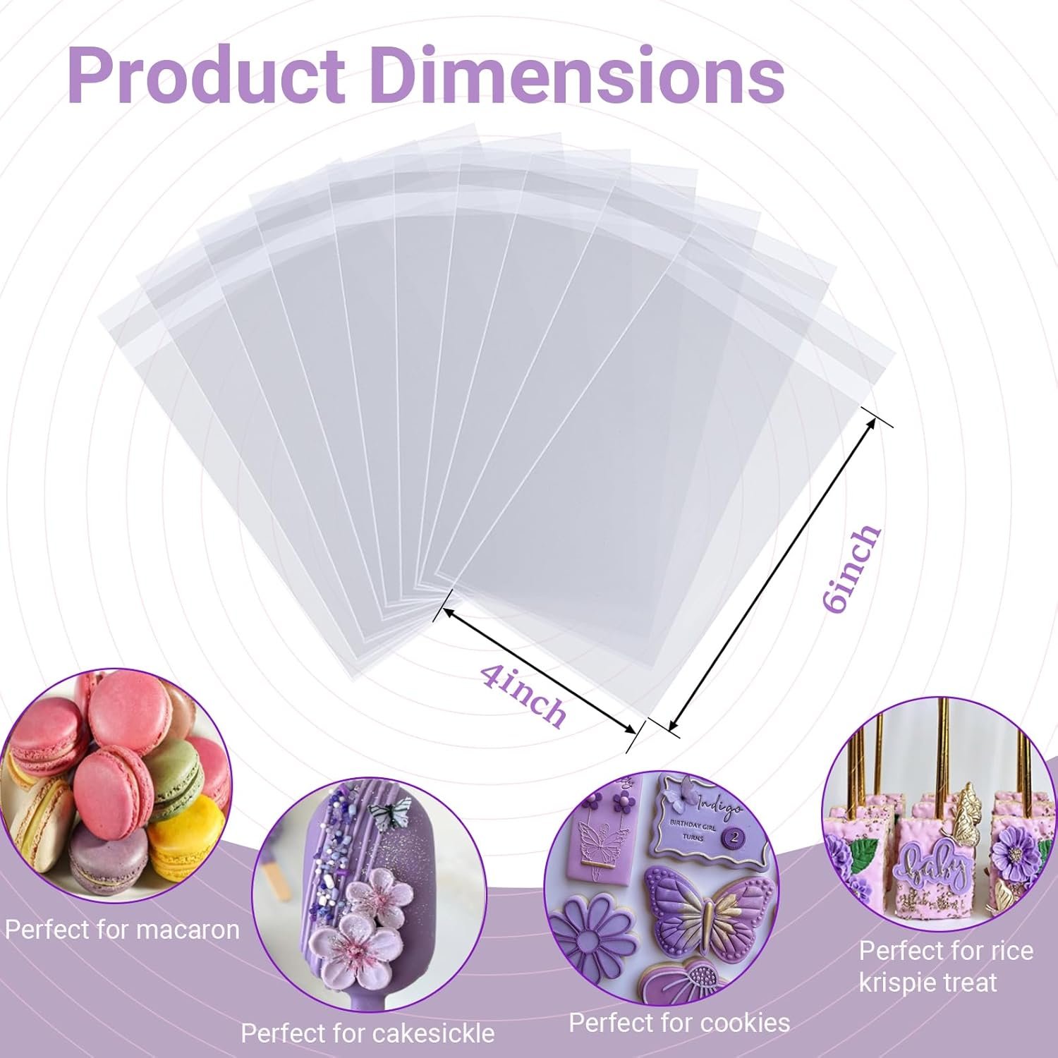 Großhandel 100 Stück 4 x 6 Zoll klare Cellophanbeutel für Cookies, Rice Krispie Treats, Macarons, Brownies, Seife, Schokoladentrüffel, Süßigkeiten – Ideal für Hochzeits- und Geburtstagsfeiern mit individuellem Logo als perfekte Produkte für Ihre Eigenmarke von unserem Hersteller. Großhandel 100 Stück 4 x 6 Zoll klare Cellophanbeutel für Cookies, Rice Krispie Treats, Macarons, Brownies, Seife, Schokoladentrüffel, Süßigkeiten – Ideal für Hochzeits- und Geburtstagsfeiern mit individuellem Logo als perfekte Produkte für Ihre Eigenmarke von unserem Hersteller.